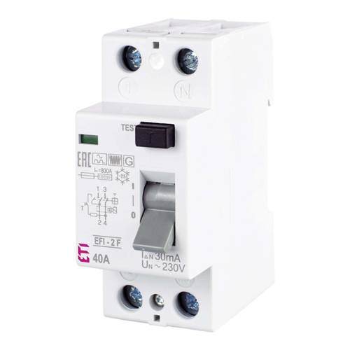 ETI 002062528 - Fehlerstromschutzschalter EFI-2 F 40/0.03 (Typ F | 230 V | 40 A | 50 Hz)