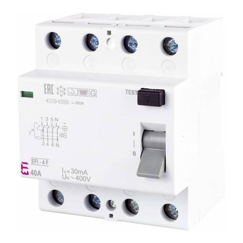 ETI 002062529 - Fehlerstromschutzschalter EFI-4 F 40/0.03 (Typ F | 400 V | 40 A | 50 Hz)