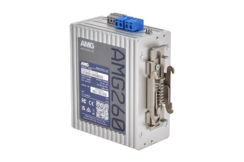 AMG Systems AMG260-2GBT-2S-P180, Industrieller PoE Medienkonverter, 2 x 10/100/1000BT RJ45 mit 60/90W PoE, 2 x 100/1000