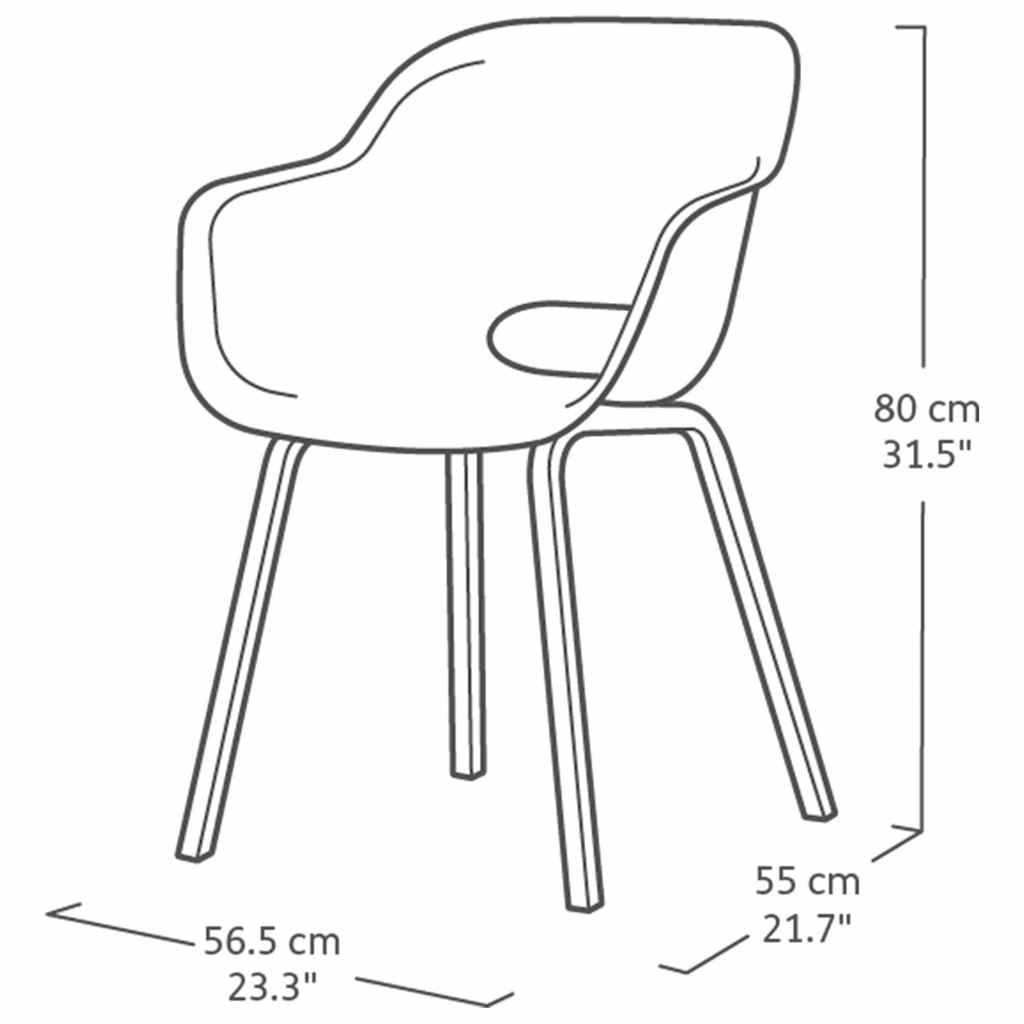 Keter Gartenstuhl mit Metallbeinen Noa 2 Stk. Weiß