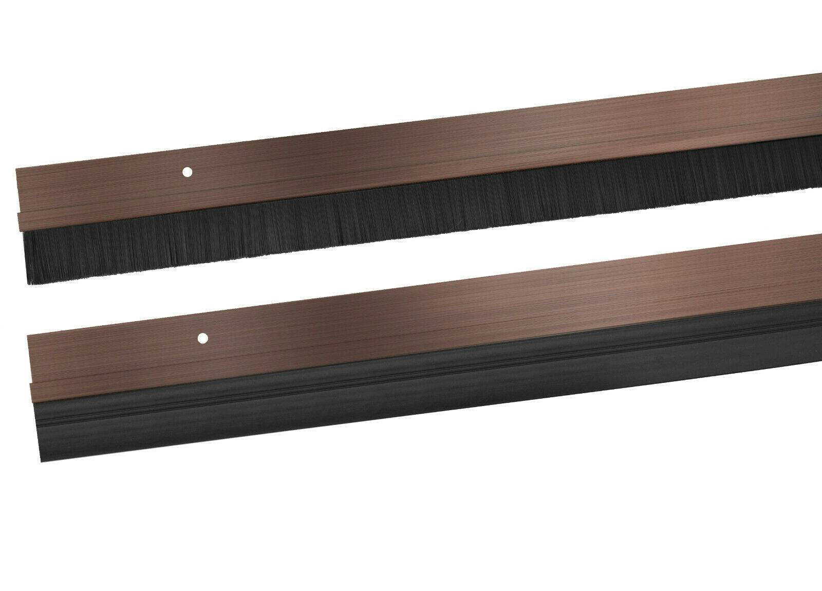 ALU Türbodendichtung Bürstendichtung Gummidichtung Dichtungsbürste Türdichtung Gummidichtung Mit Klebeband Braun