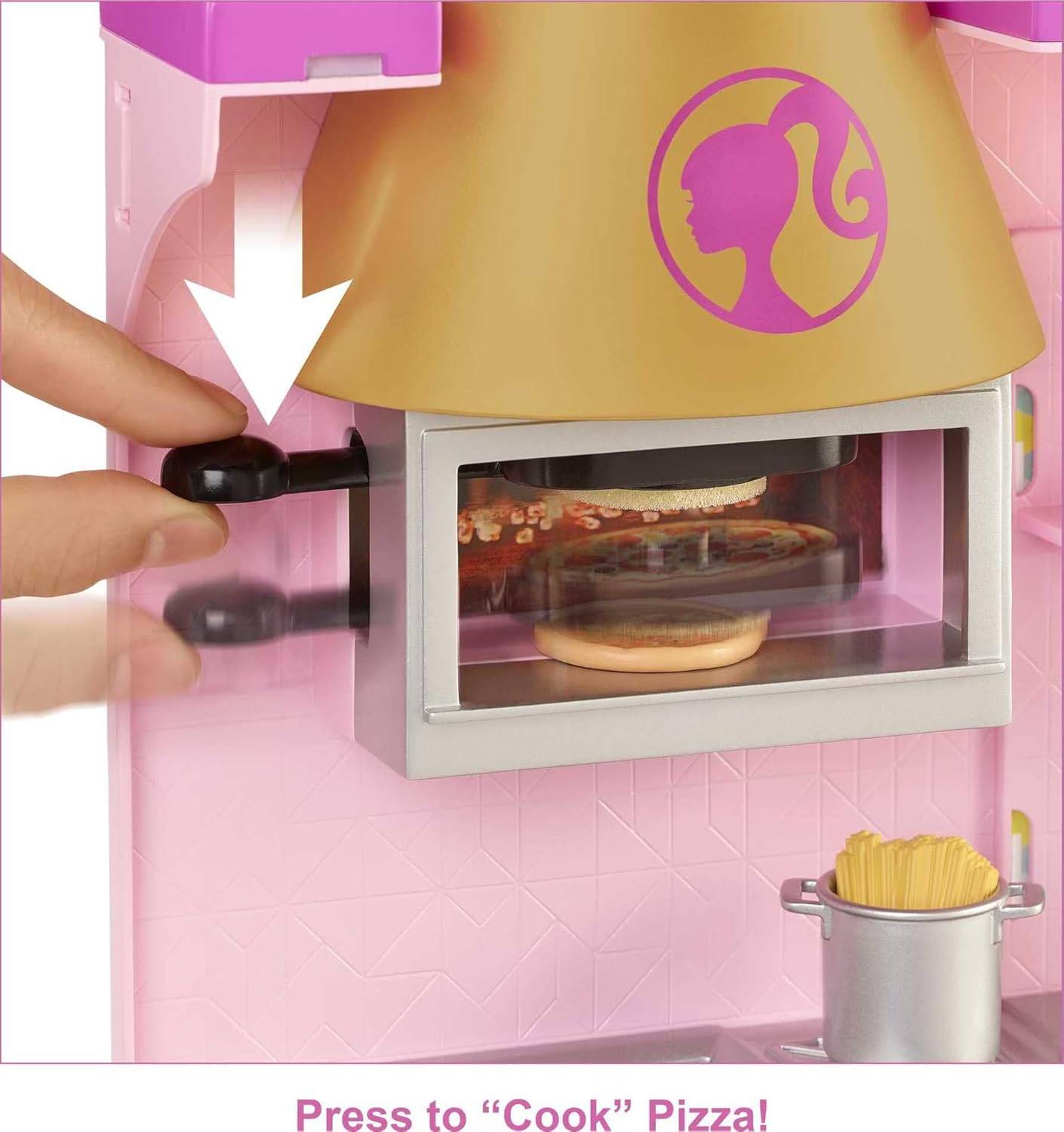 Barbie Cook 'n Grill Restaurant 6 Spielbereiche über 30 Teile Puppenhaus