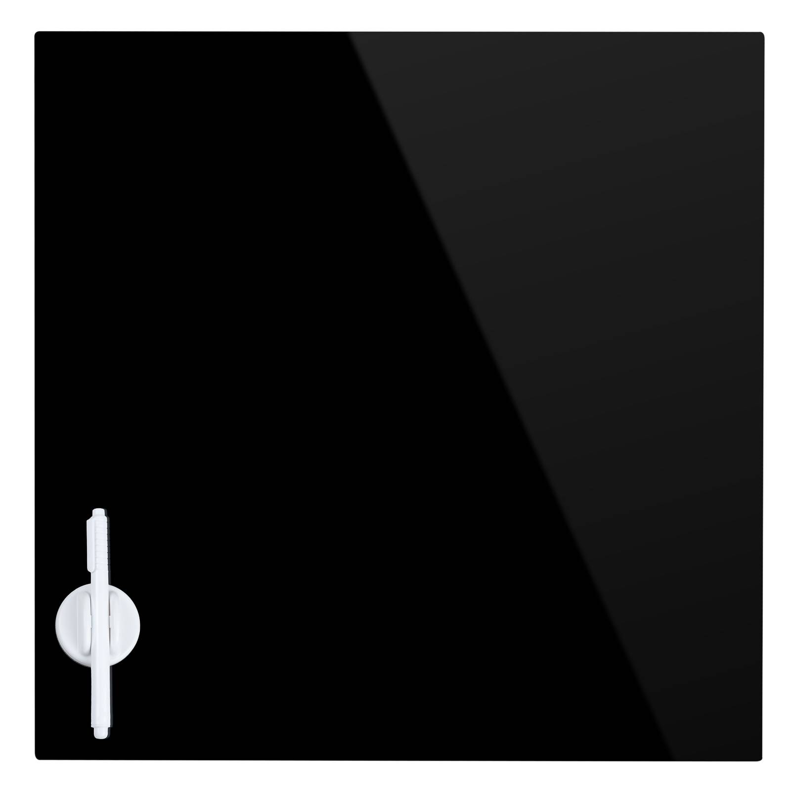 Glasmagnettafel Glasmagnetboard Memoboard 45x45cm schwarz