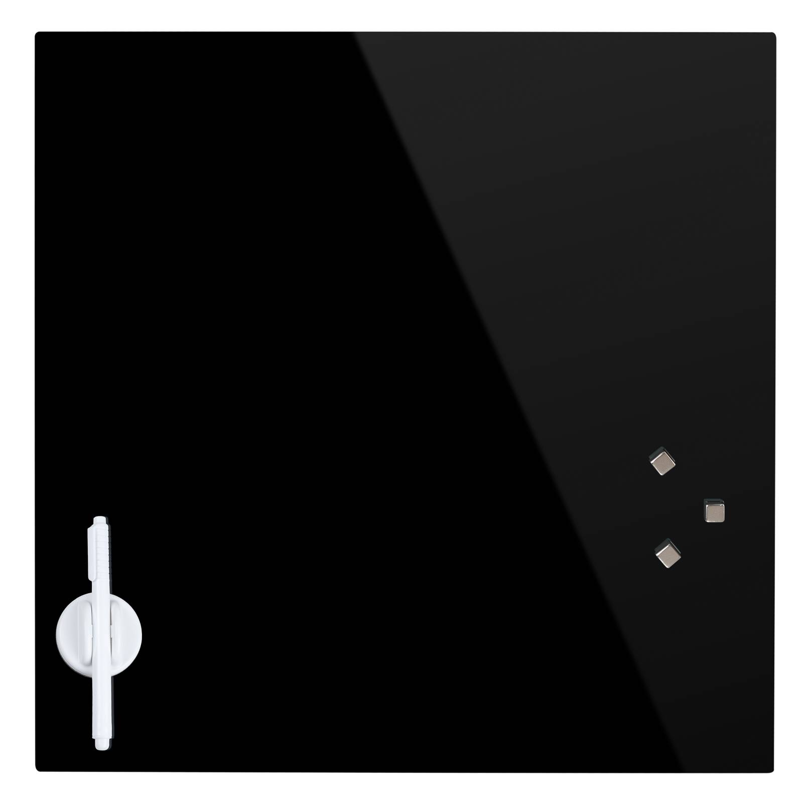 Glasmagnettafel Glasmagnetboard Memoboard 45x45cm schwarz