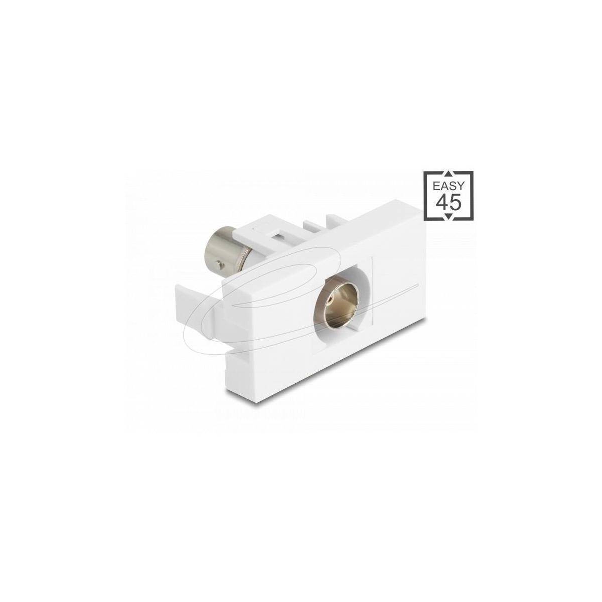 Delock Easy 45 Modul BNC Buchse zu BNC Buchse weiß