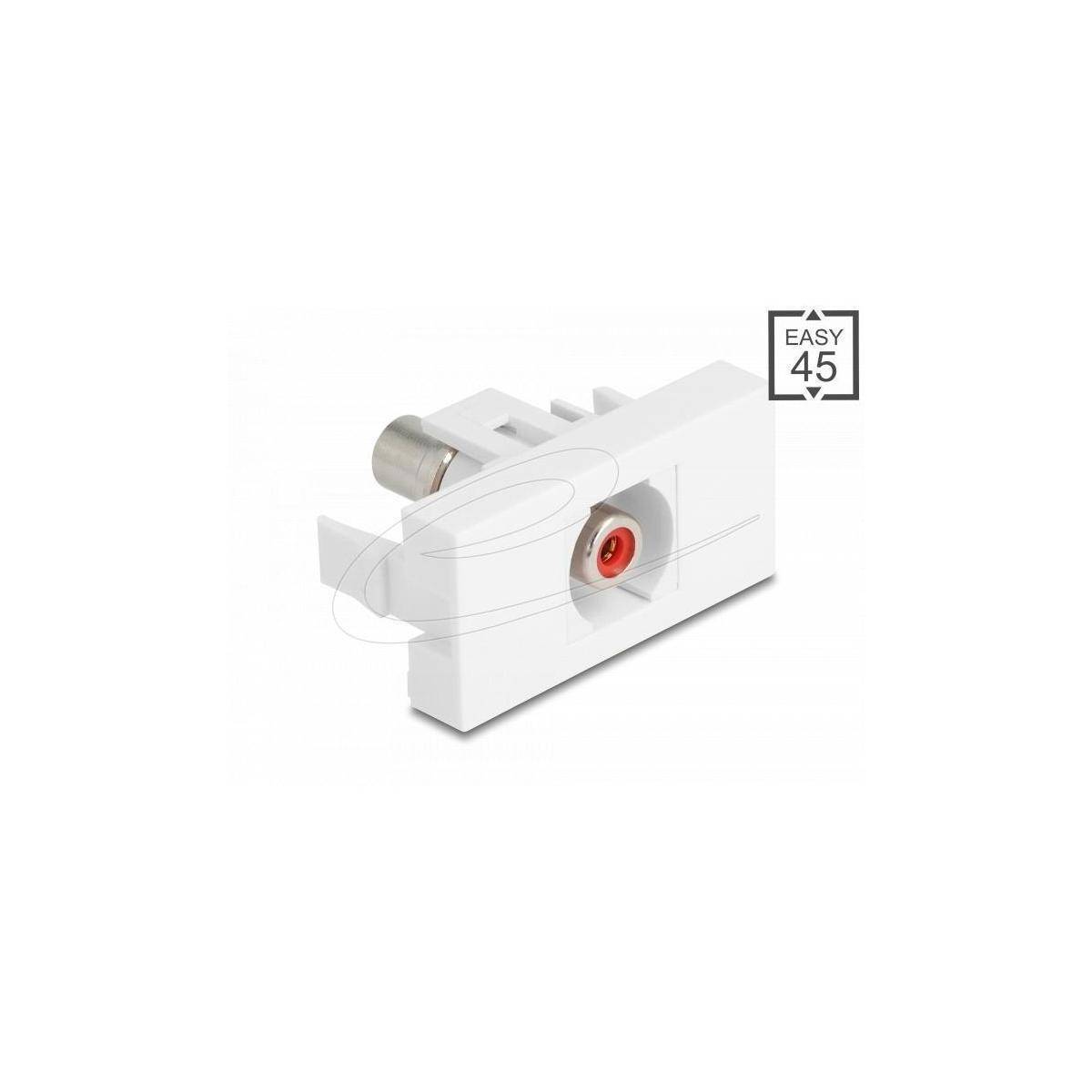 Delock Easy 45 Modul Cinch Buchse zu Cinch Buchse rot weiß