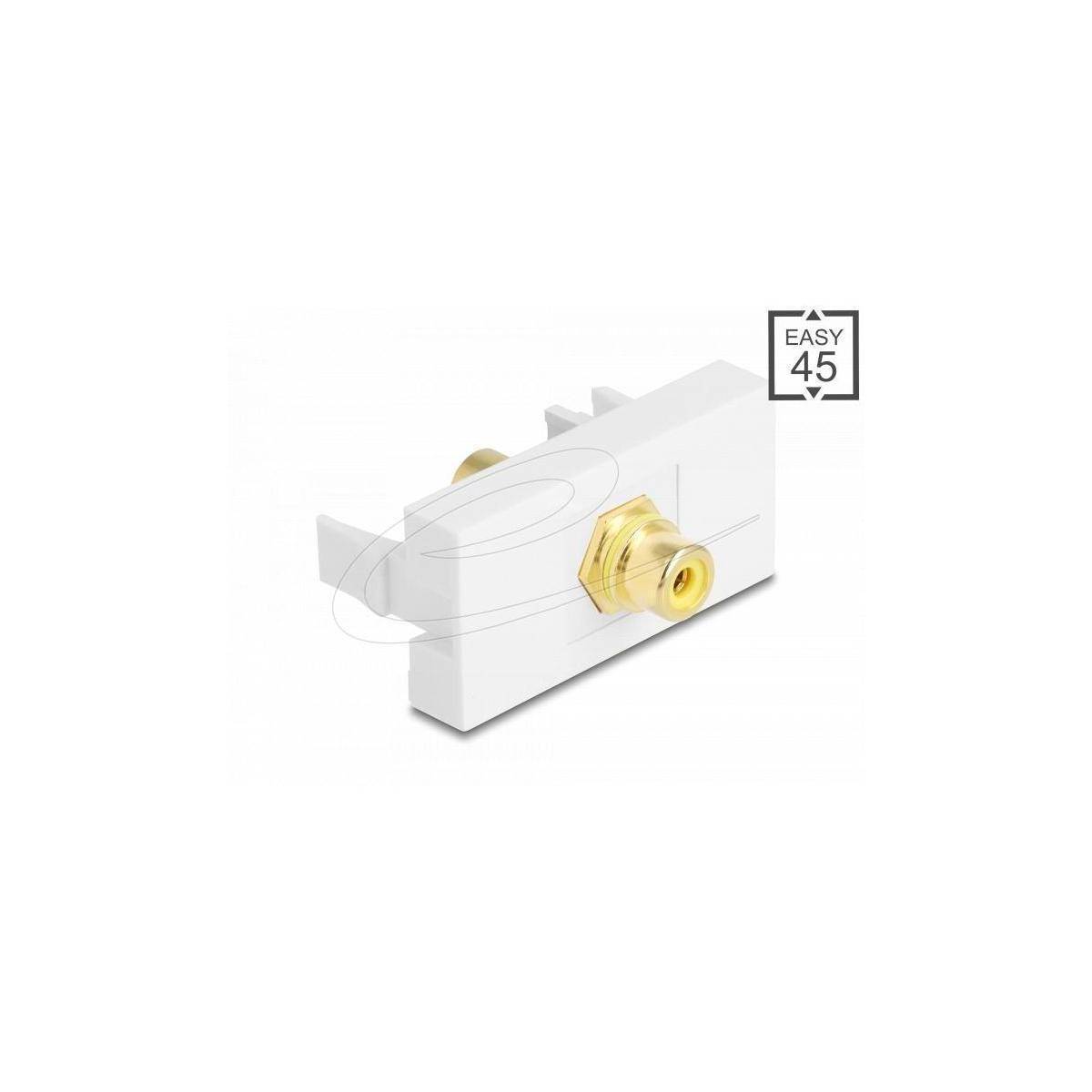 Delock Easy 45 Modul Cinch Buchse zu Cinch Buchse vergoldet gelb weiß