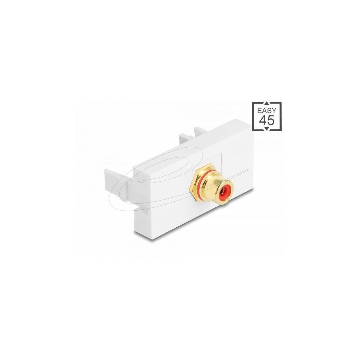 Delock Easy 45 Modul Cinch Buchse zu Cinch Buchse vergoldet rot weiß