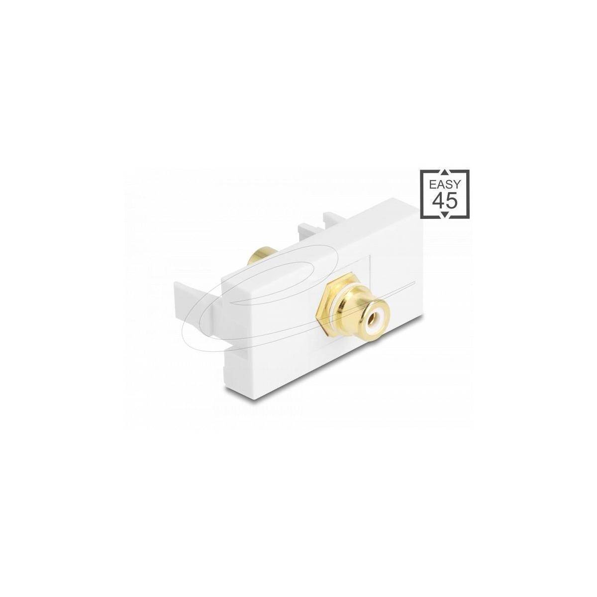 Delock Easy 45 Modul Cinch Buchse zu Cinch Buchse vergoldet weiß weiß