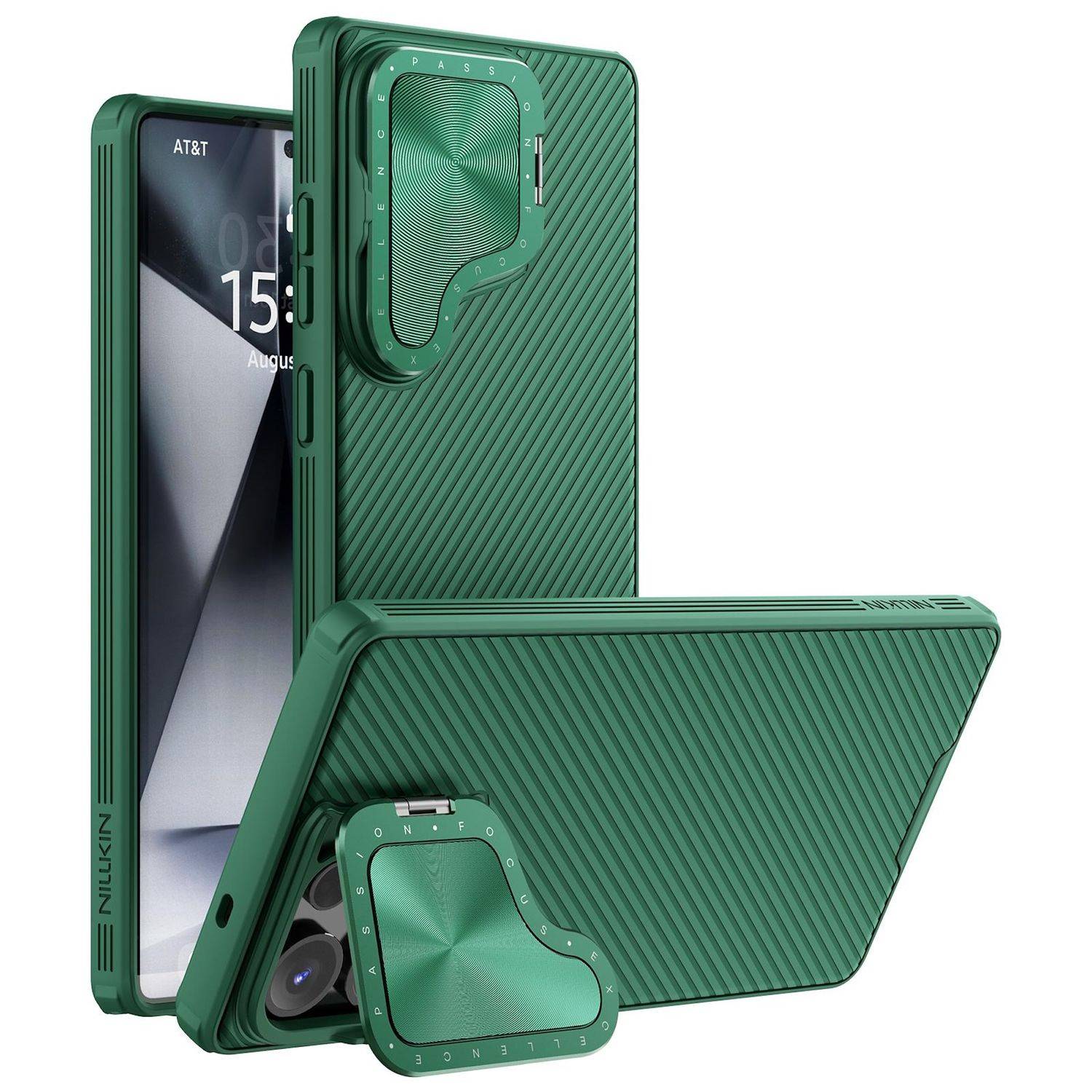 Für Samsung Galaxy S25 Ultra Design Kamera Shield MagSafe PC Hülle Cover Grün