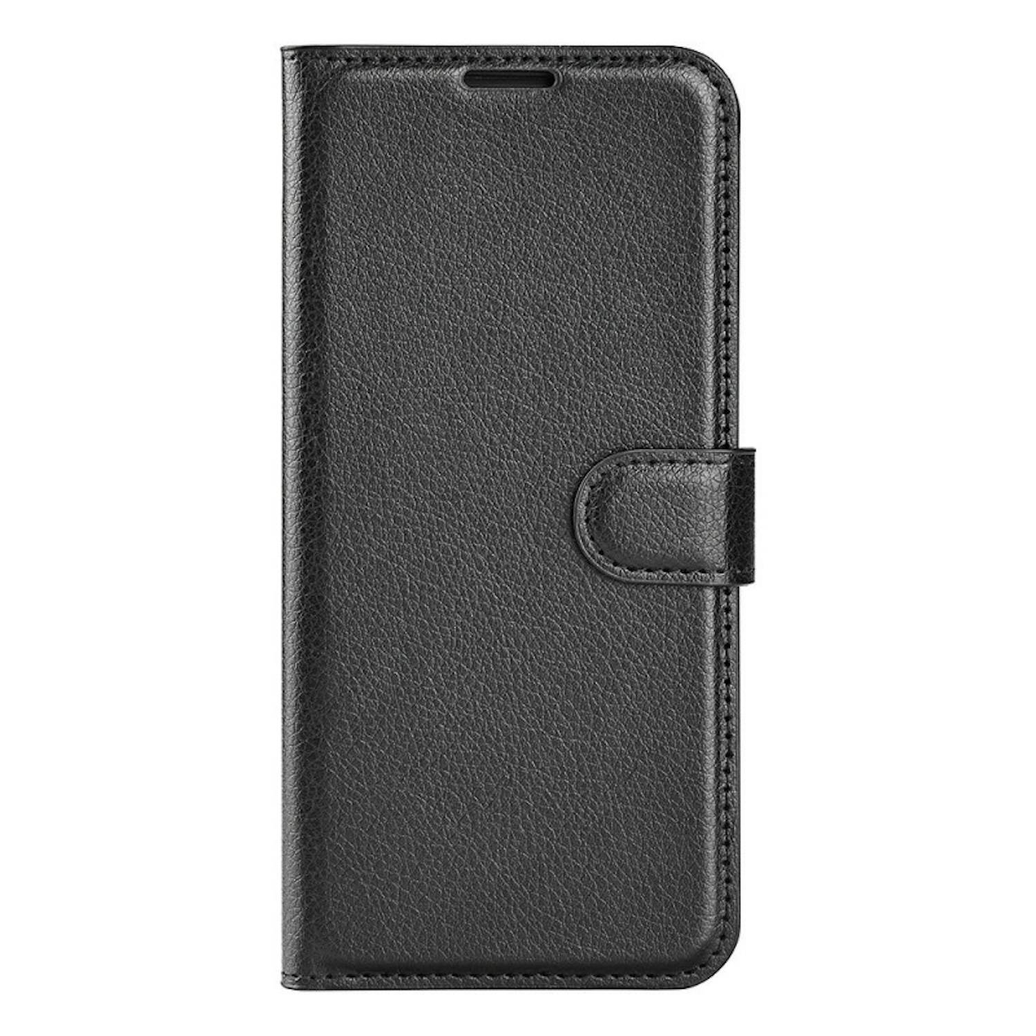 Für Apple iPhone 16e Kunstleder Book Wallet Handy Tasche Hülle Cover Schwarz