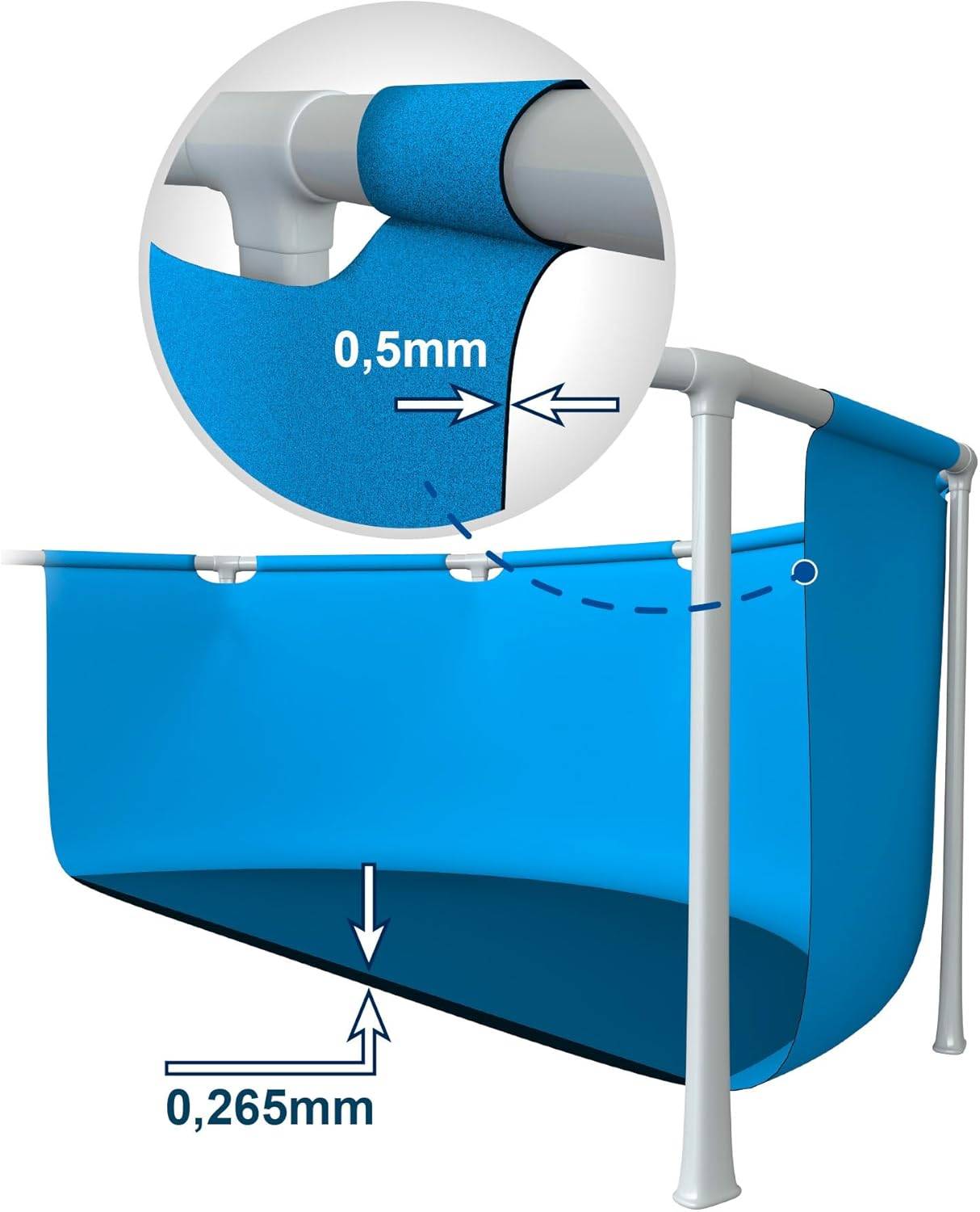 INTEX Frame Pool 28205NP Ø244x51cm – Aufstellpool mit Metallrahmen robust Gartenpool
