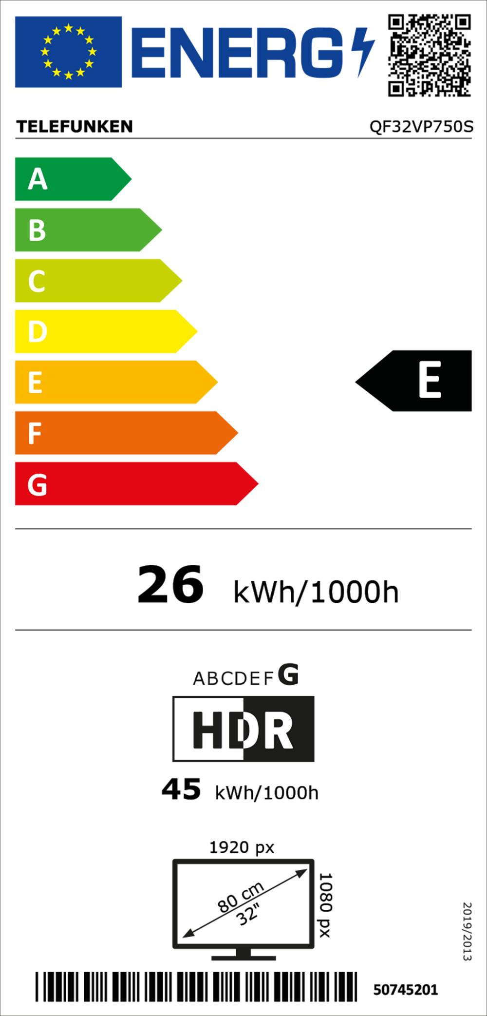 Telefunken QF32VP750S QLED Fernseher 32 Zoll Smart TV VIDAA Full HD HDR TV Triple-Tuner (2026)
