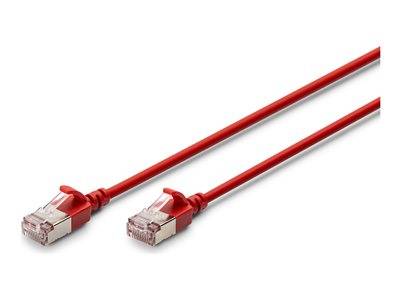 DIGITUS Patchkabel CAT 6A F/FTP Slim 0,30m rot Kabel RJ45 Cat.6