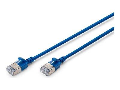 DIGITUS Patchkabel CAT 6A F/FTP Slim 5,00m blau Kabel RJ45 Cat.6