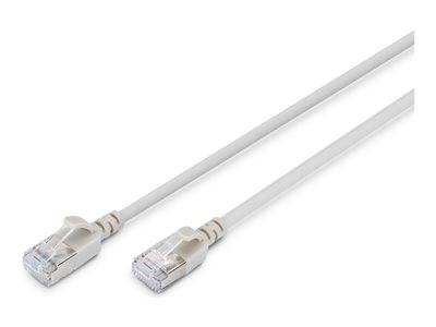 DIGITUS Patchkabel CAT 6A F/FTP Slim 1,00m grau Multimedia-Technik Cat6 Kabel