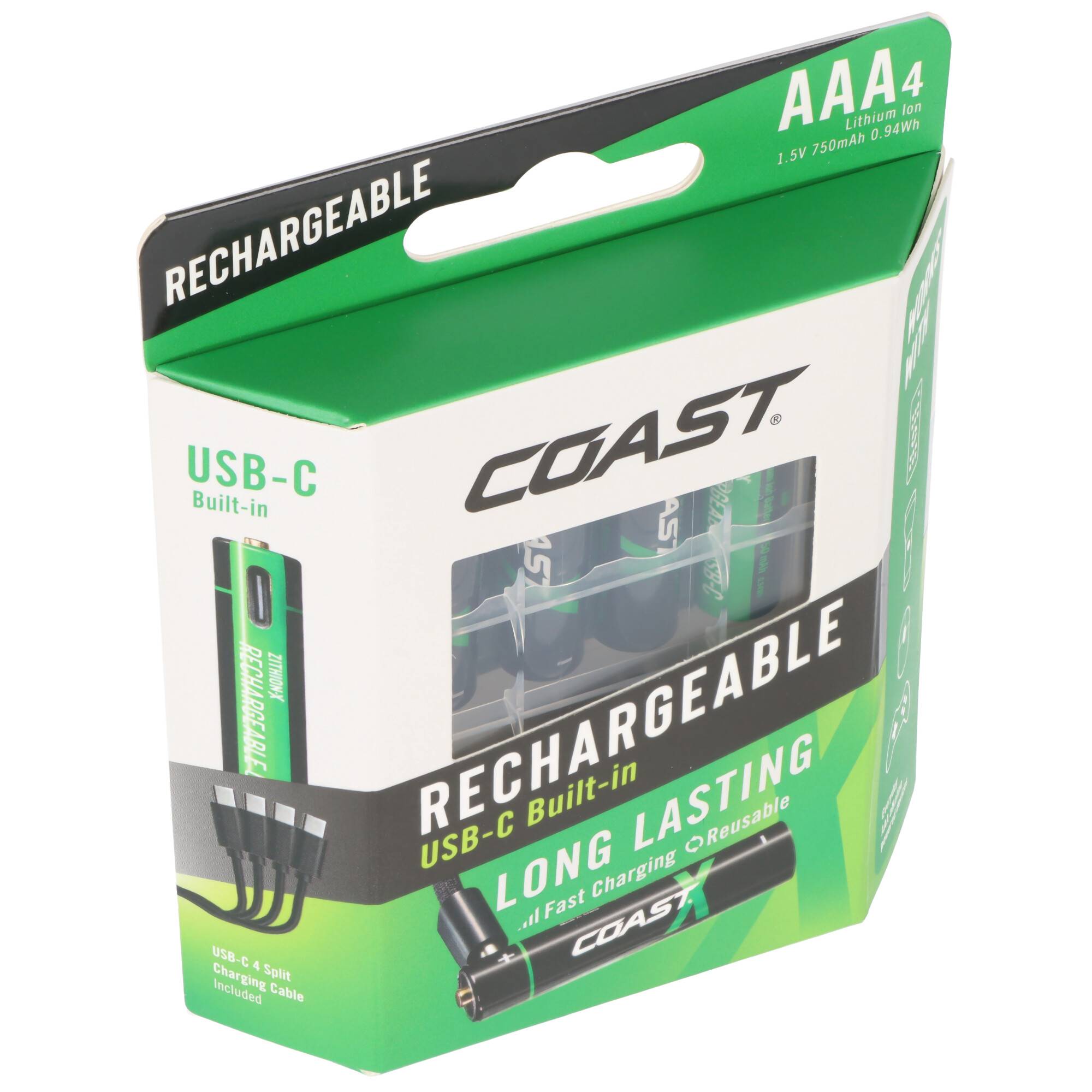 750mAh Micro AAA 1,5V ZITHION-X® Lithium-Ionen Akkus, inkl. 4in1 USB-C Ladekabel