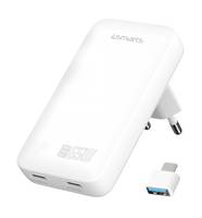 4smarts Netzladegerät FlatPlug Slim Dual 65W GaN 2C weiß