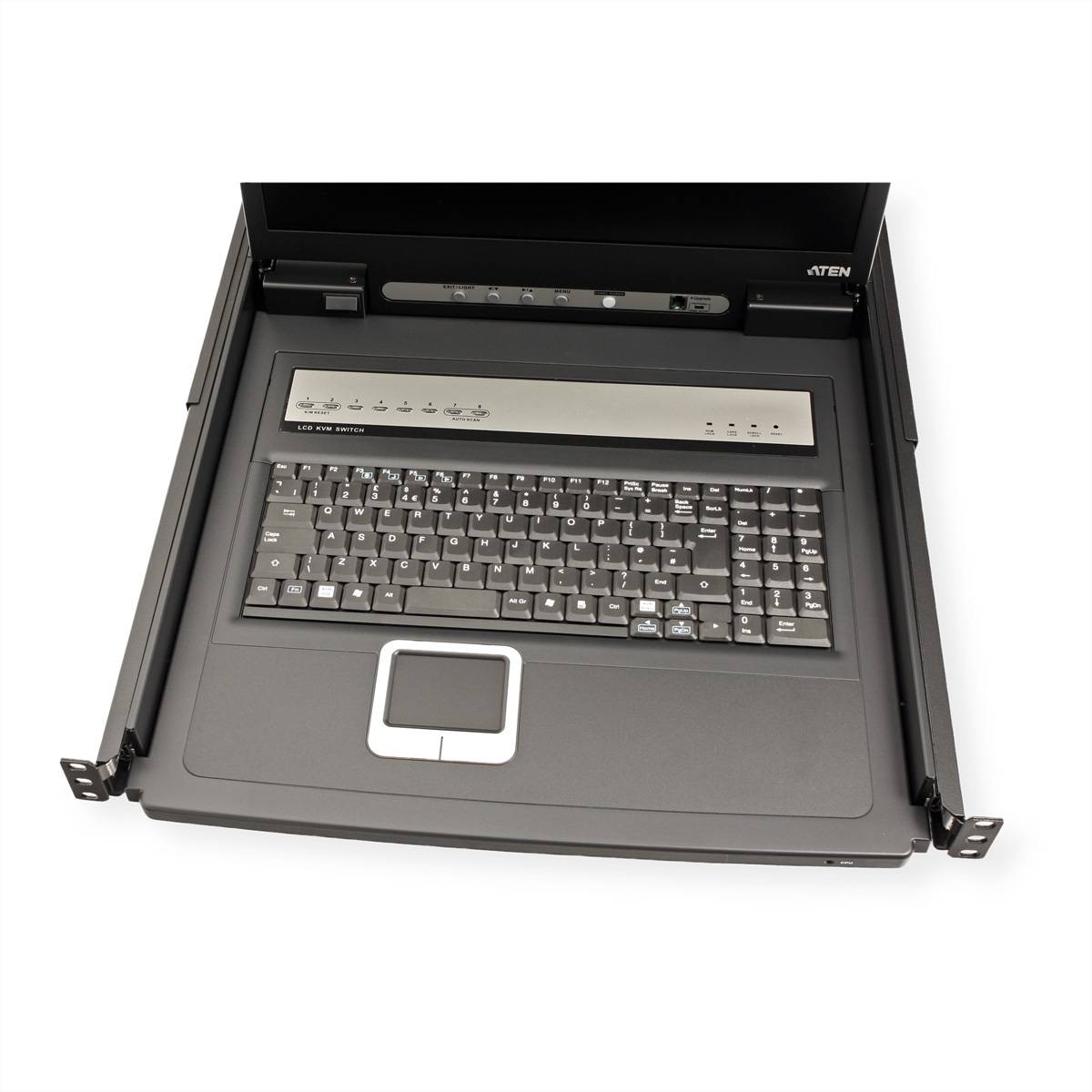ATEN CL1308N KVM-Switch, 48cm TFT, VGA, PS/2-USB, 8 Port, CH-Layout