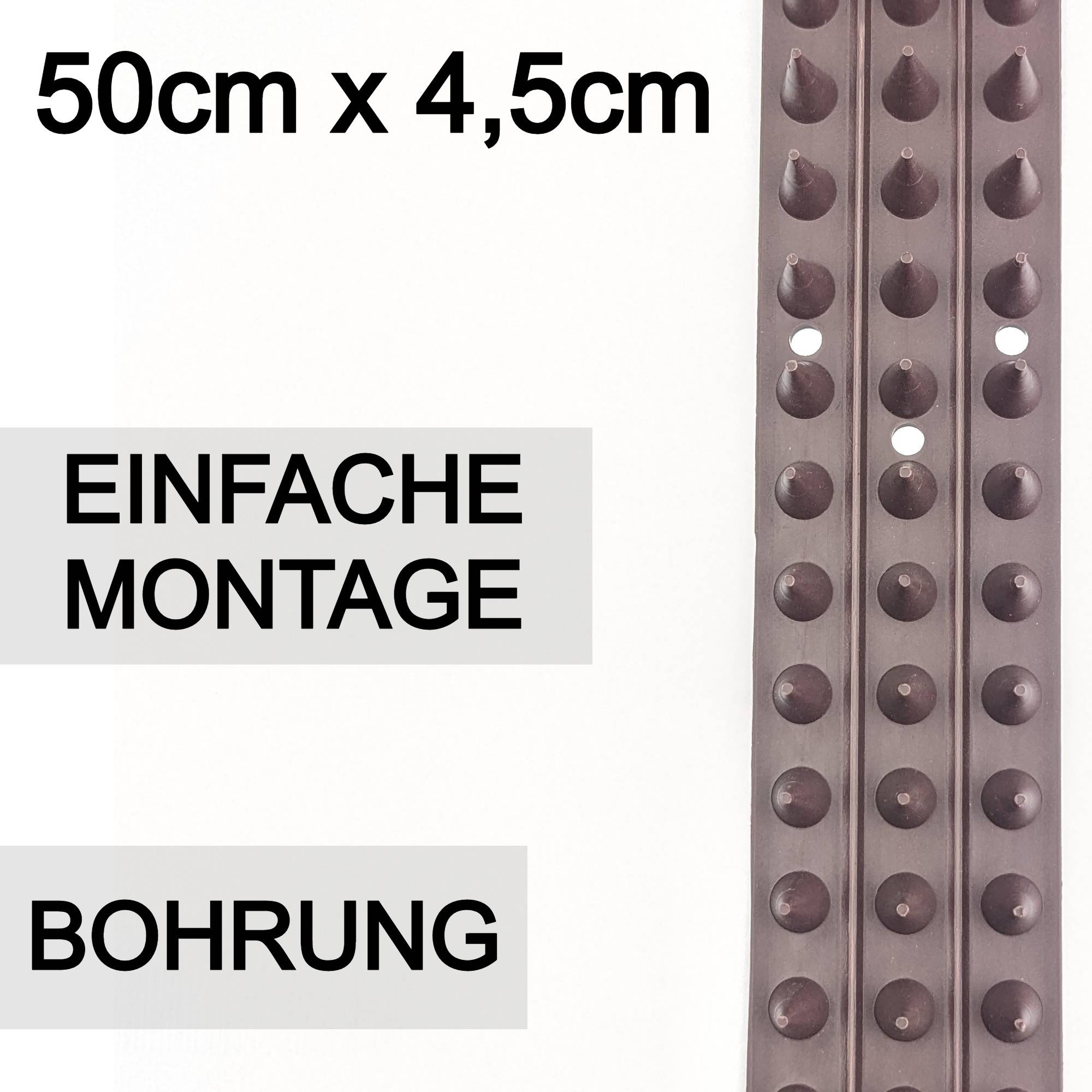 TronicXL 4X 50cm = 2m Tauben Spikes Kletterschutz Kunststoff braun I Vogelabwehr Taubenabwehr I Taubenspikes Dach Balkon