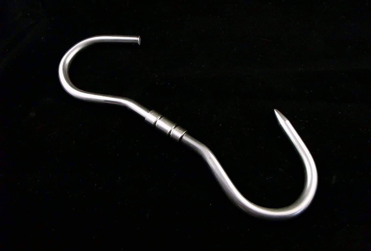 5 Stück PROFI S-Haken - 260x10mm Drehhaken Edelstahl Dreh Haken Wildhaken Zerwirk-haken Swivel Hook Fleischhaken drehbar