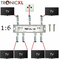 TronicXL 6fach BK Verteiler Premium TV Kabel Antennenverteiler Kabelfernsehen DVBC TronicXL 6fach BK Verteiler Premium TV Kabel Antennenverteiler Kabelfernsehen DVBC