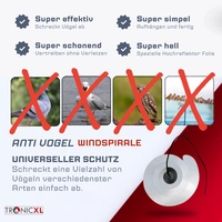 3X Windspirale Vogelabwehr Reflektierend Vogelschreck Spirale Windspiel Vogel Abwehr Garten Terrasse Schutz gegen Vögel 3X Windspirale Vogelabwehr Reflektierend Vogelschreck Spirale Windspiel Vogel Abwehr Garten Terrasse Schutz gegen Vögel