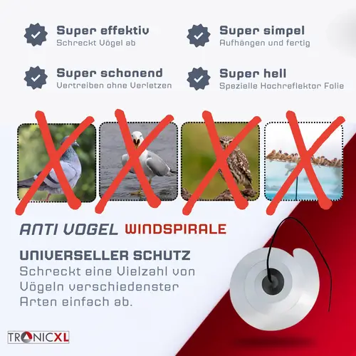 3X Windspirale Vogelabwehr Reflektierend Vogelschreck Spirale Windspiel Vogel Abwehr Garten Terrasse Schutz gegen Vögel 3X Windspirale Vogelabwehr Reflektierend Vogelschreck Spirale Windspiel Vogel Abwehr Garten Terrasse Schutz gegen Vögel
