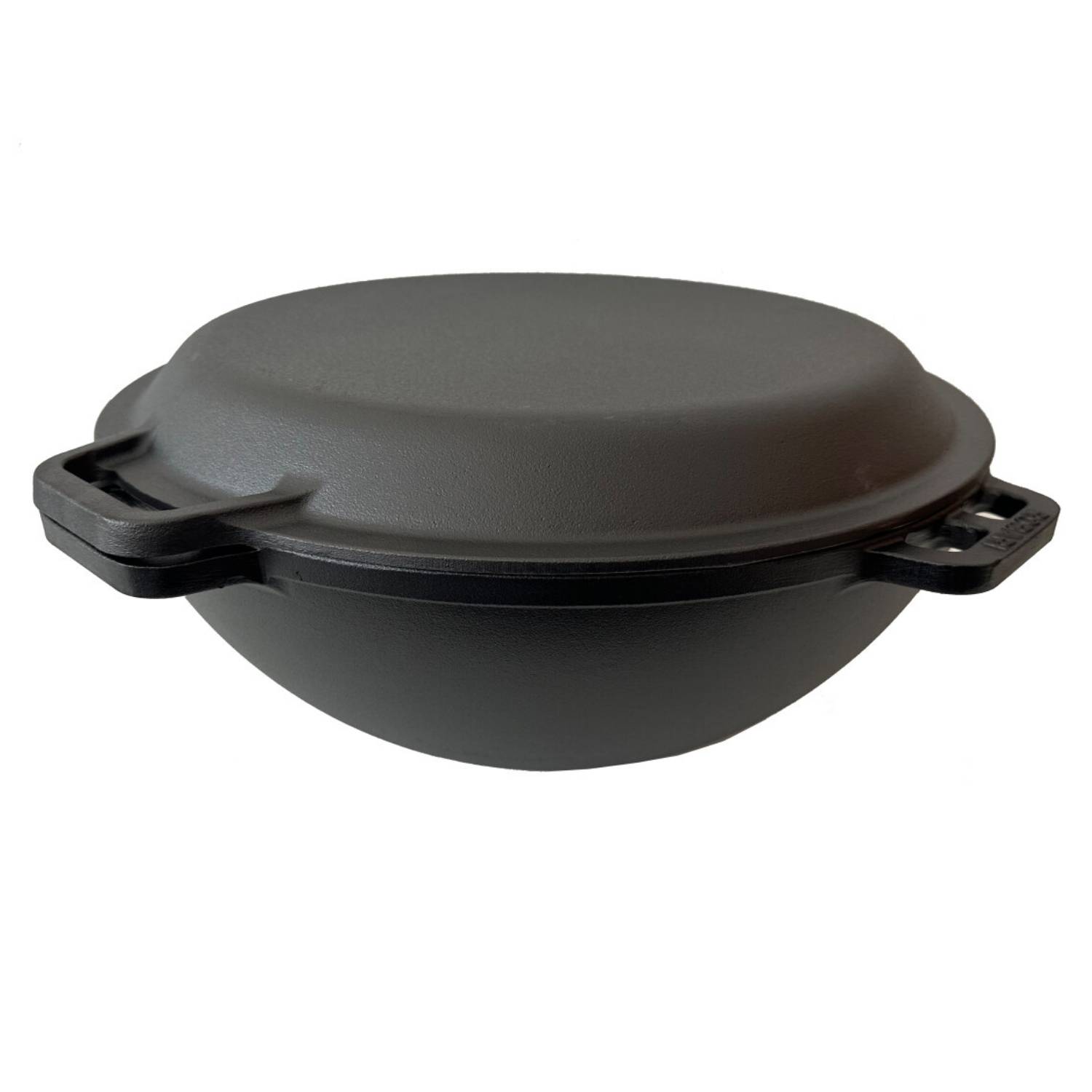 ROBARI Kazan Gusseisen 15 Liter Kasan mit Pfannendeckel aus Gusseisen Wok Asia