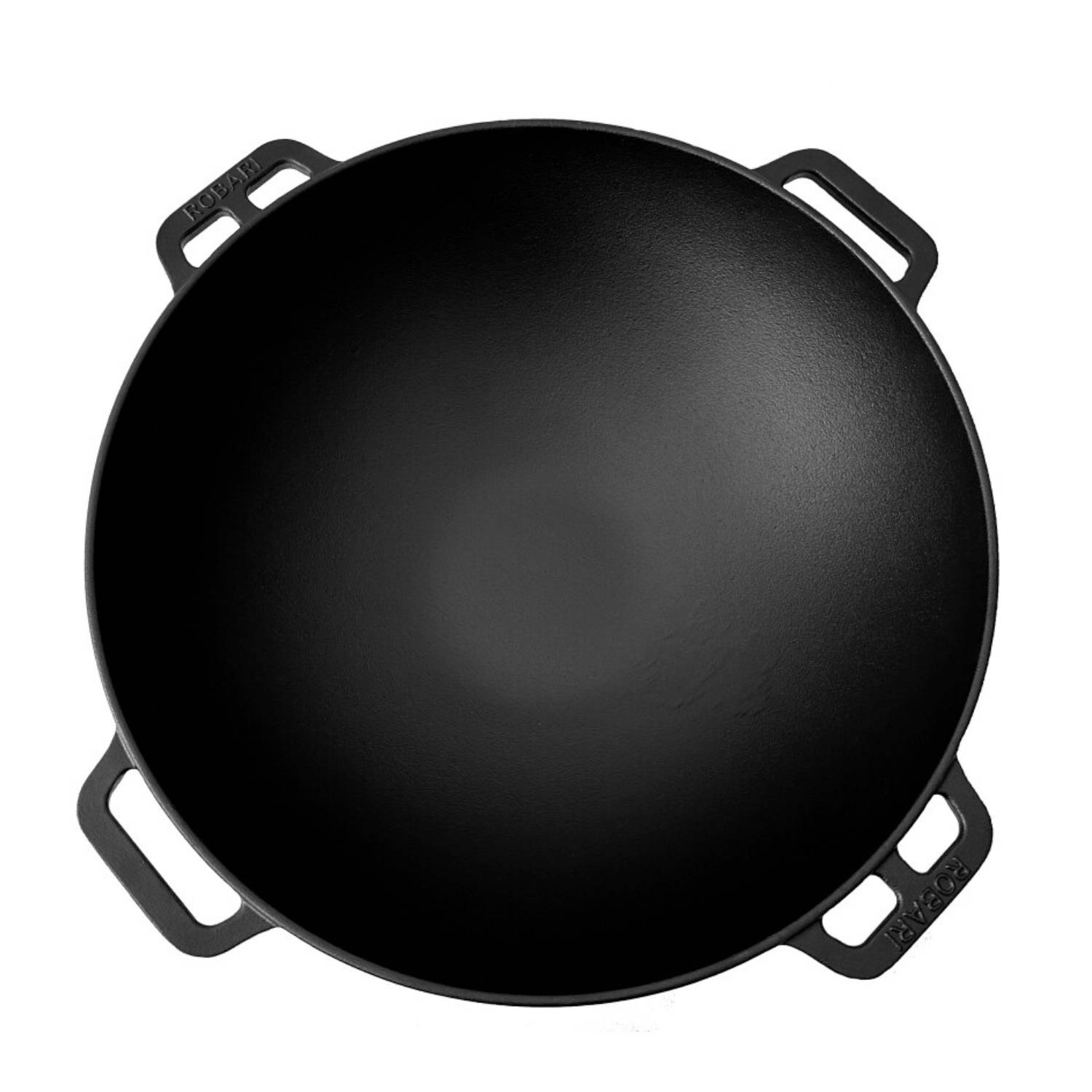 ROBARI Kazan Gusseisen 15 Liter Kasan mit Pfannendeckel aus Gusseisen Wok Asia