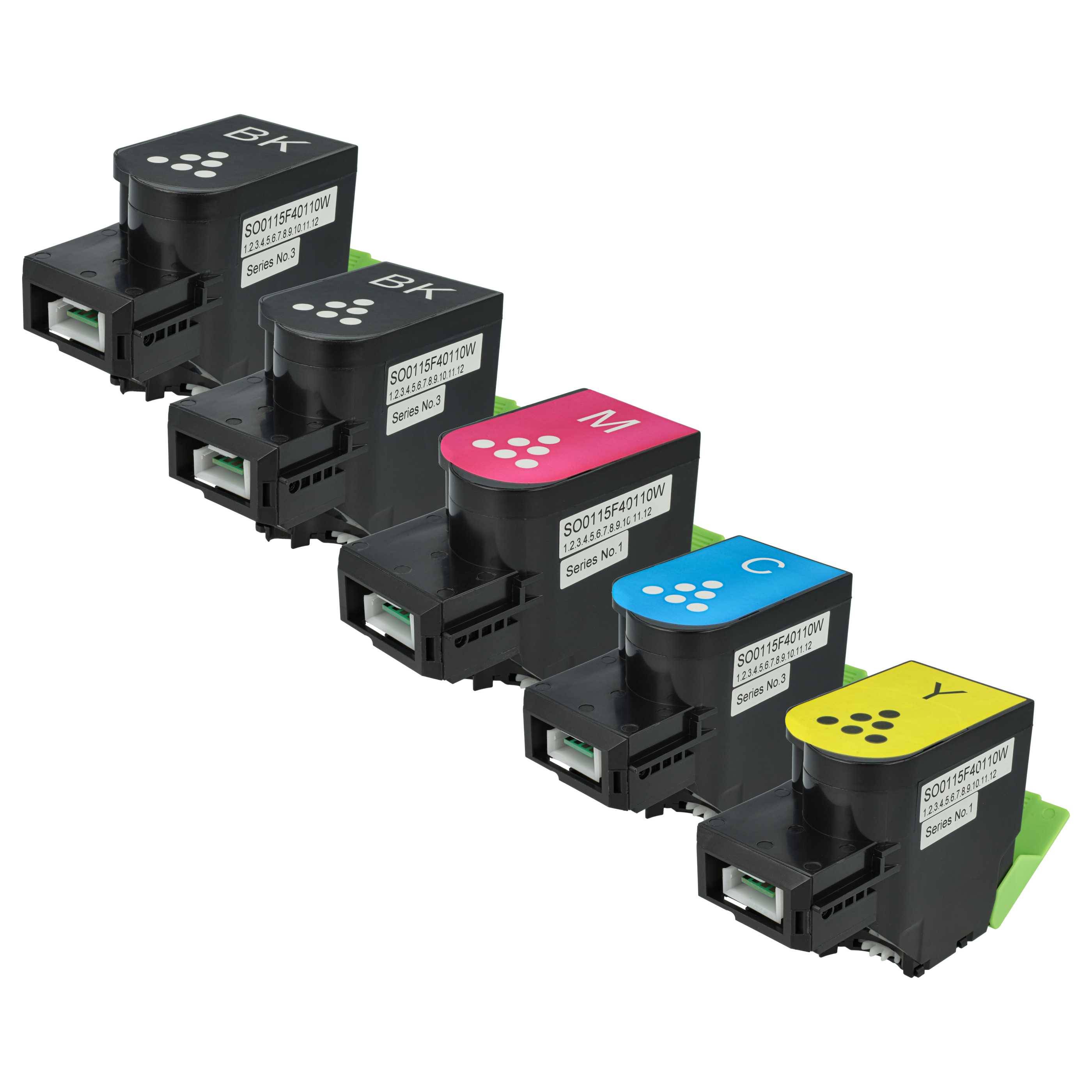 vhbw 5x Toner kompatibel mit Xerox C315 v dni Drucker | Kompatible Tonerkartuschen, Mehrfarbig (1x Cyan, 1x Magenta, 1x Yellow, 2x Schwarz)