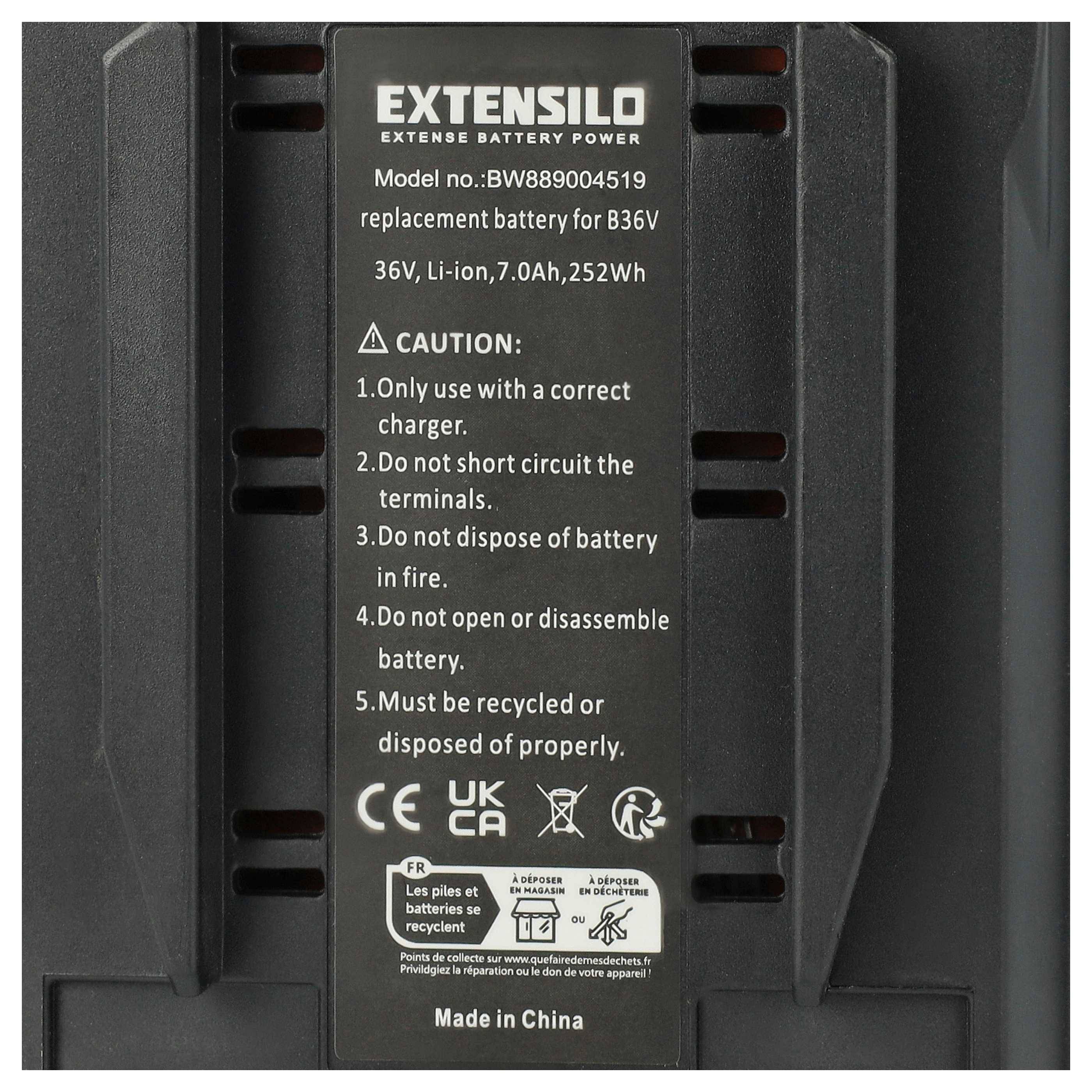 EXTENSILO 3x Akku kompatibel mit Hilti TE6-ALi, TE 7A, TE7A, WSC 7.25-A36 Werkzeug (7000 mAh, Li-Ion, 36 V)