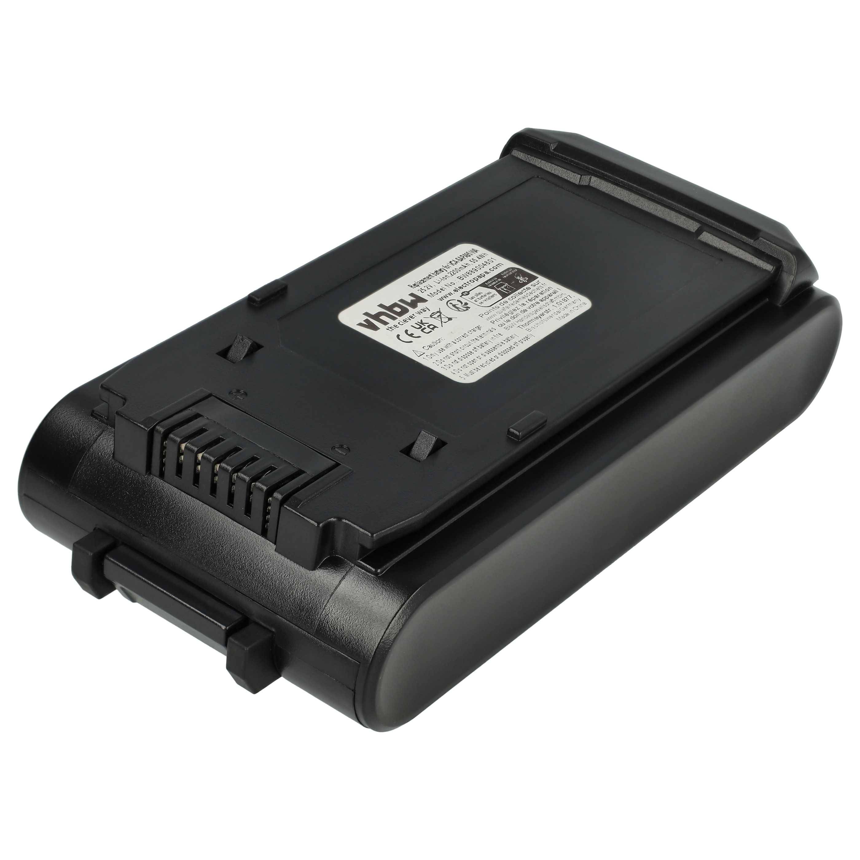 vhbw Akku kompatibel mit Samsung BESPOKE JET, BESPOKE JET COMPLETE, VS20A95843W/SH, VS20A95843W/WA Staubsauger Schwarz (2200 mAh, 25,2 V, Li-Ion)