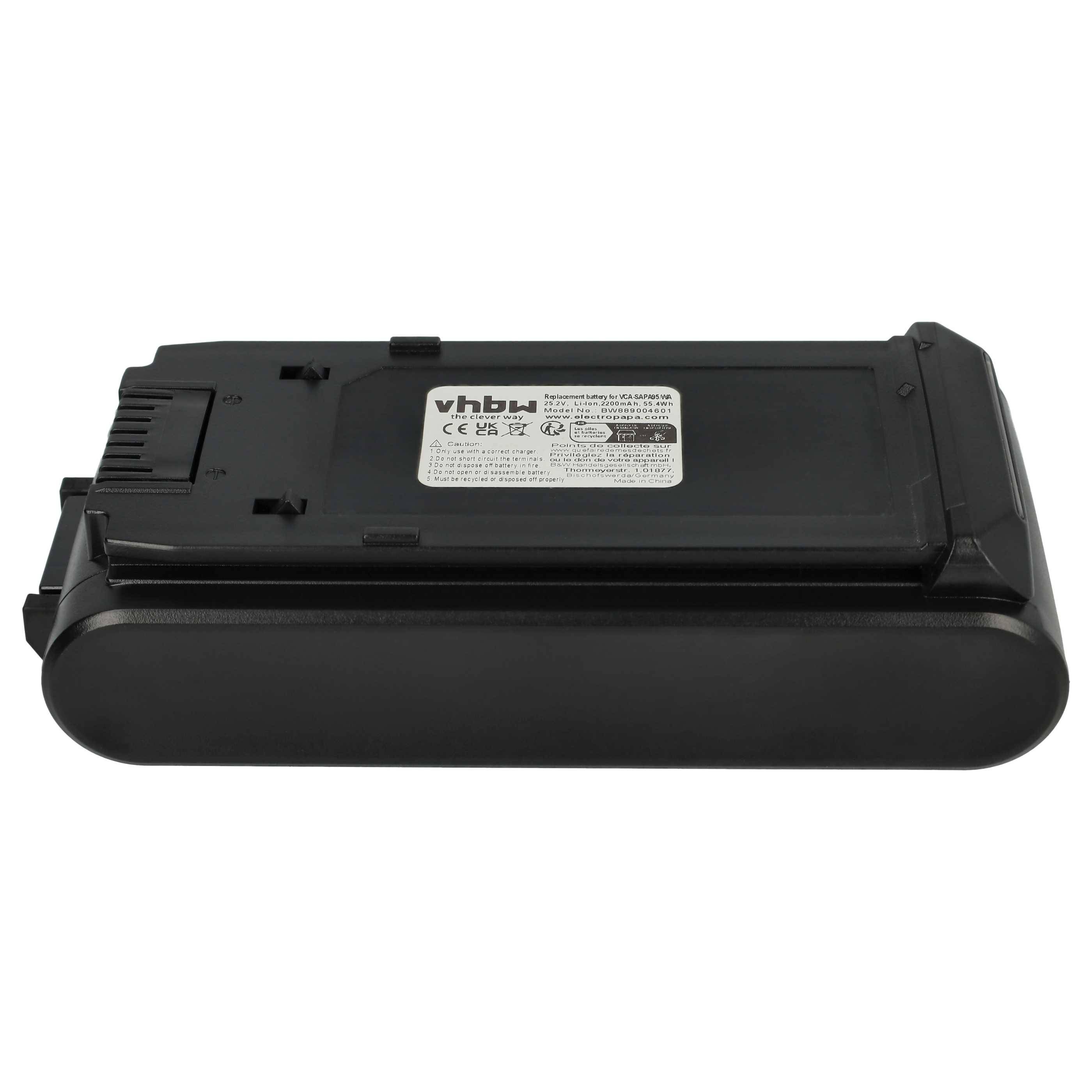 vhbw Akku kompatibel mit Samsung VS20A95973B, VS20A95993B/SH, VS20C9544TB, VS20A95943N/WA Staubsauger Schwarz (2200 mAh, 25,2 V, Li-Ion)