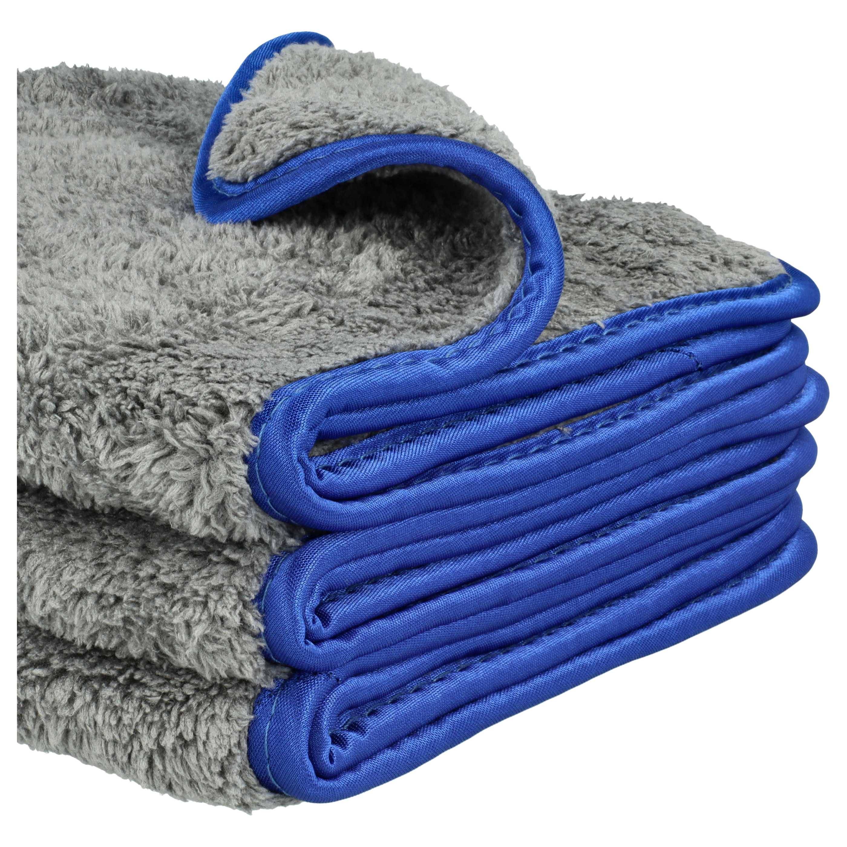 vhbw 30x Pflegetuch für Auto, Motorrad - Mikrofasertücher 40 x 40 cm, Waschbar, Wiederverwendbar Blau Dunkelgrau