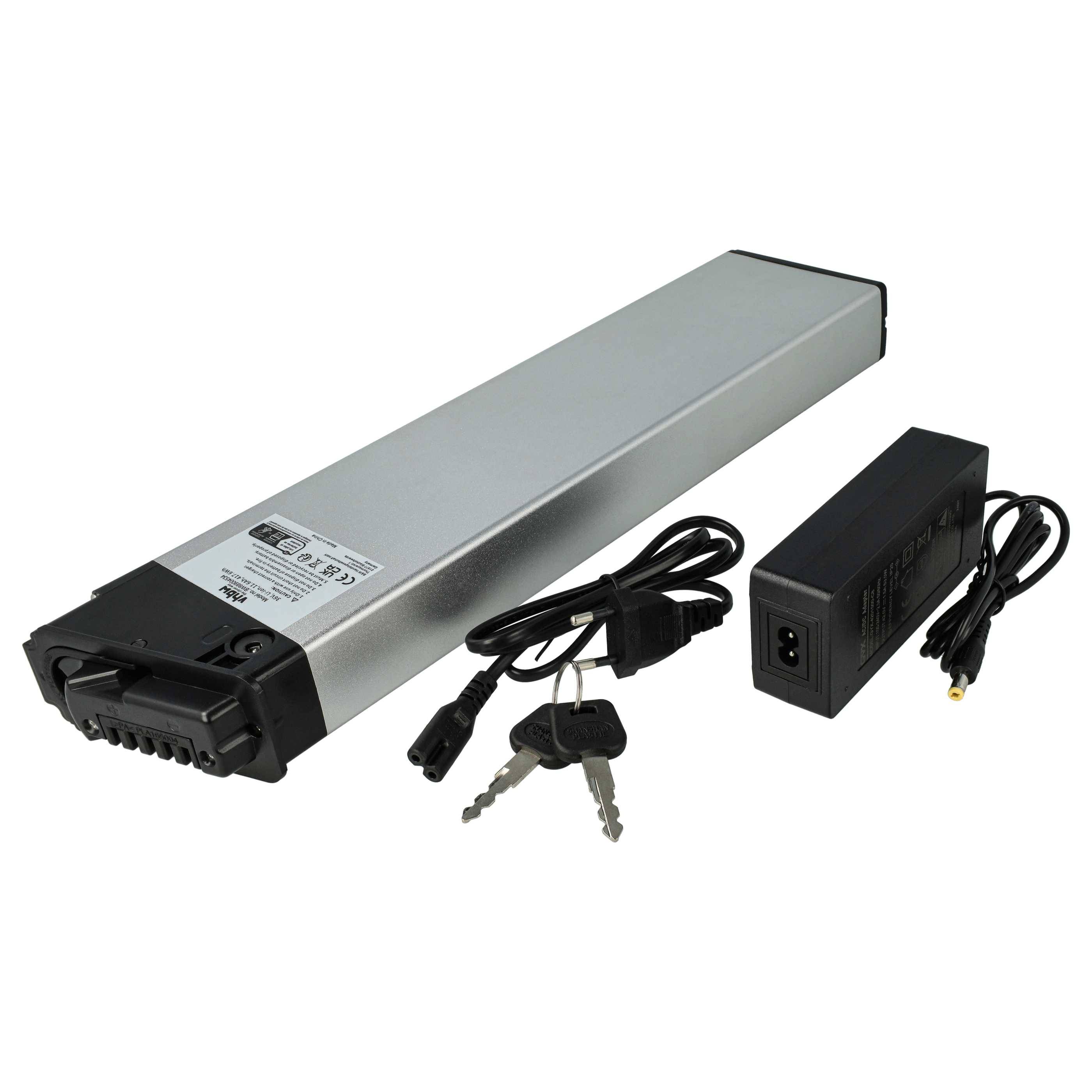 vhbw Akku kompatibel mit LLobe City 3, City II, CitySport 2, FML 810, FML 830 E-Bike Elektrofahrrad (11,6 Ah, 36 V, Li-Ion) + Ladegerät - Silber