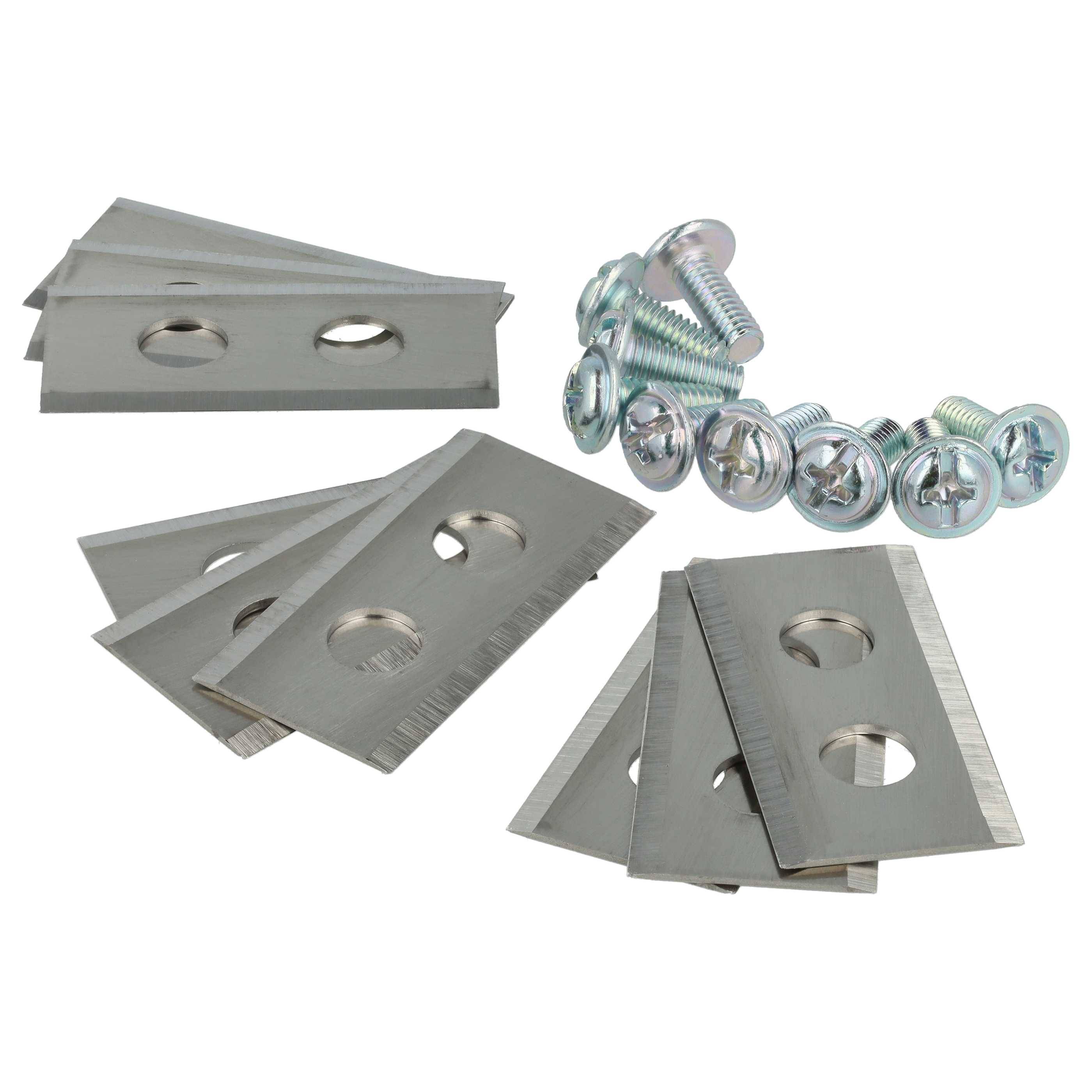 vhbw 27x Ersatz-Messer kompatibel mit Kress Mission KR110, KR111, KR110E, KR113, KR112, KR120E Rasenmäher - Ersatzklinge Silber, Stahl