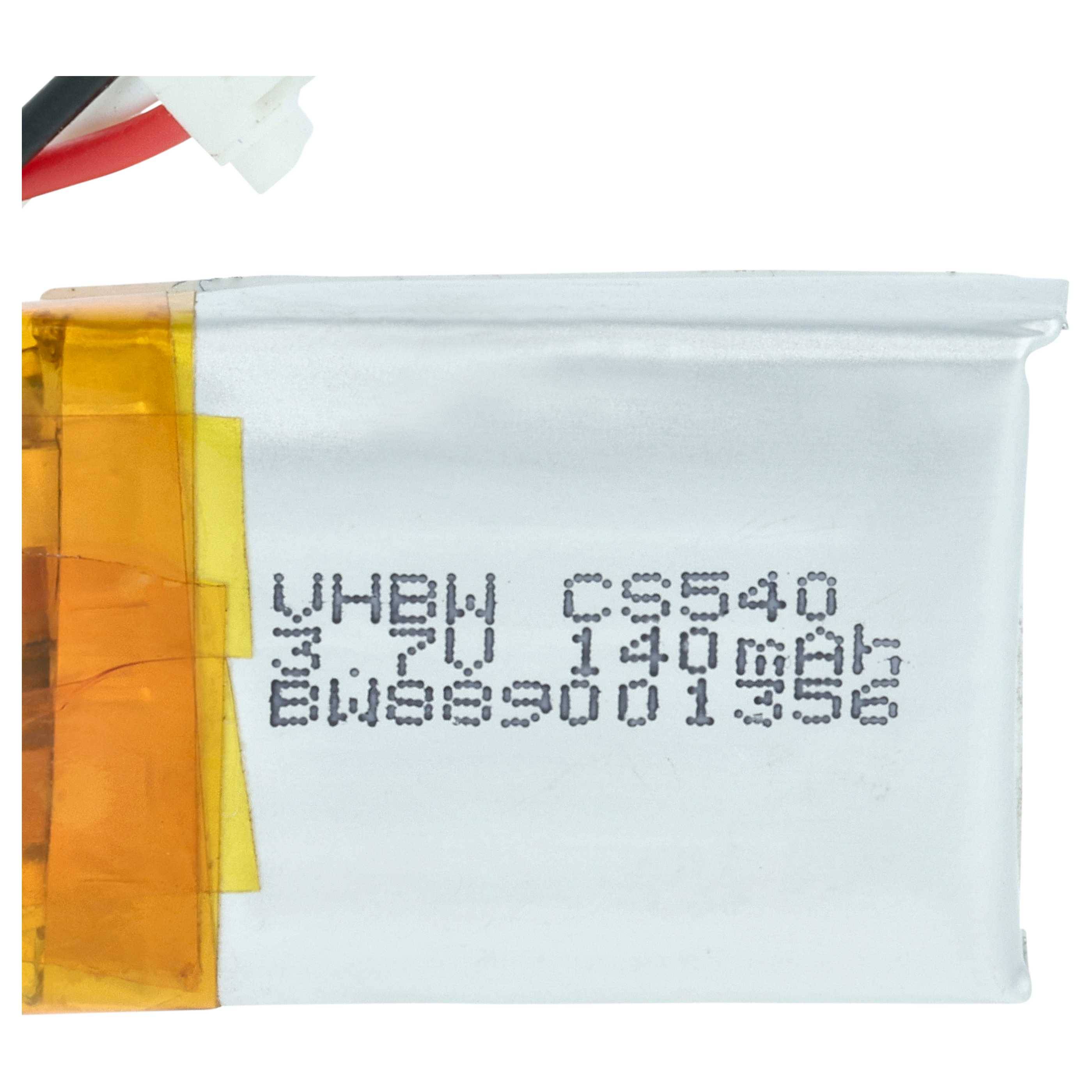 vhbw 5x Akku Ersatz für Plantronics 212367-01 (3 pin), 212367-01 für Wireless Headset Kopfhörer (140 mAh, 3,7 V, Li-Polymer)