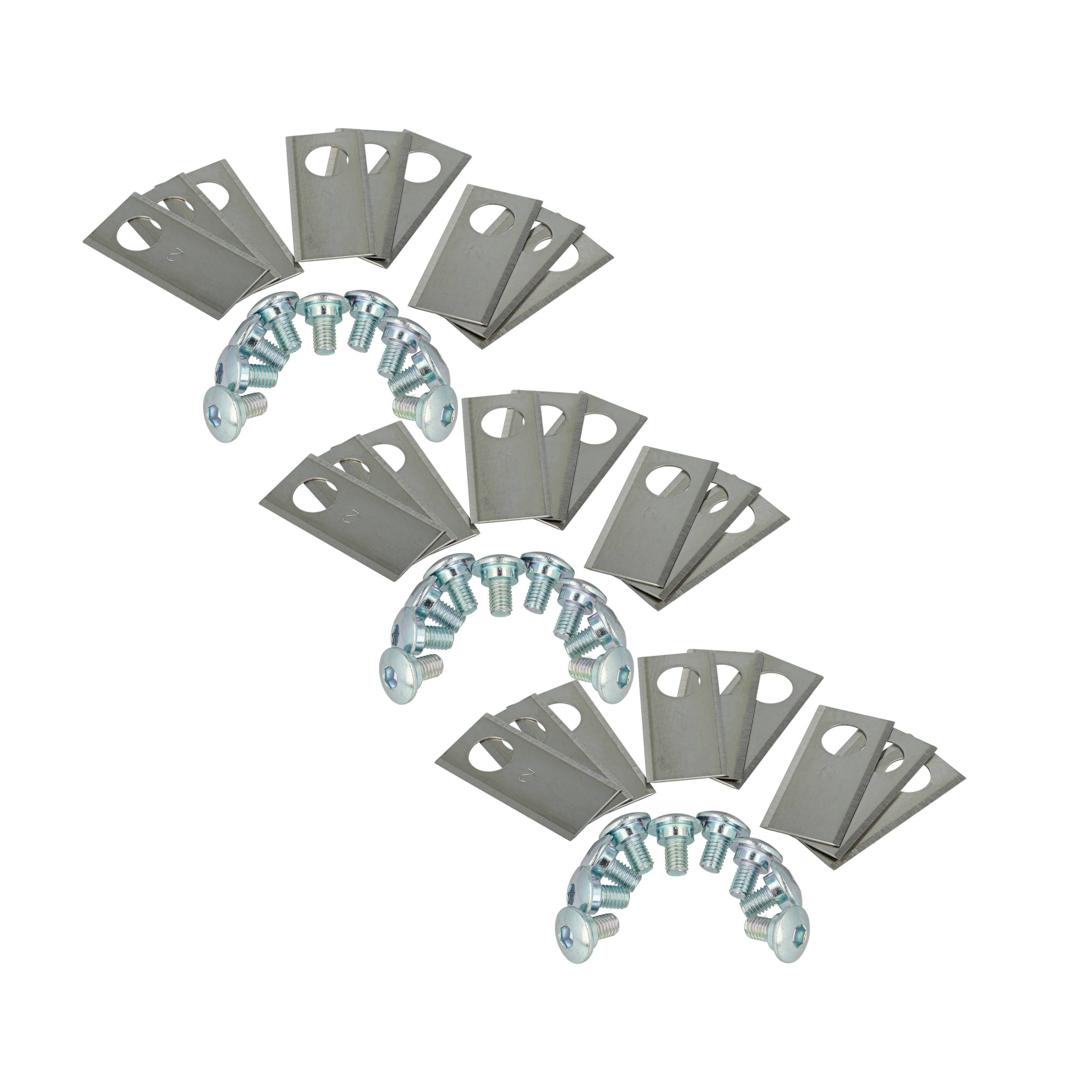 vhbw 27x Ersatz-Messer kompatibel mit Honda Miimo 500, HRM1000, 310, 3000, 520 Rasenmäher - Ersatzklinge Silber, Edelstahl