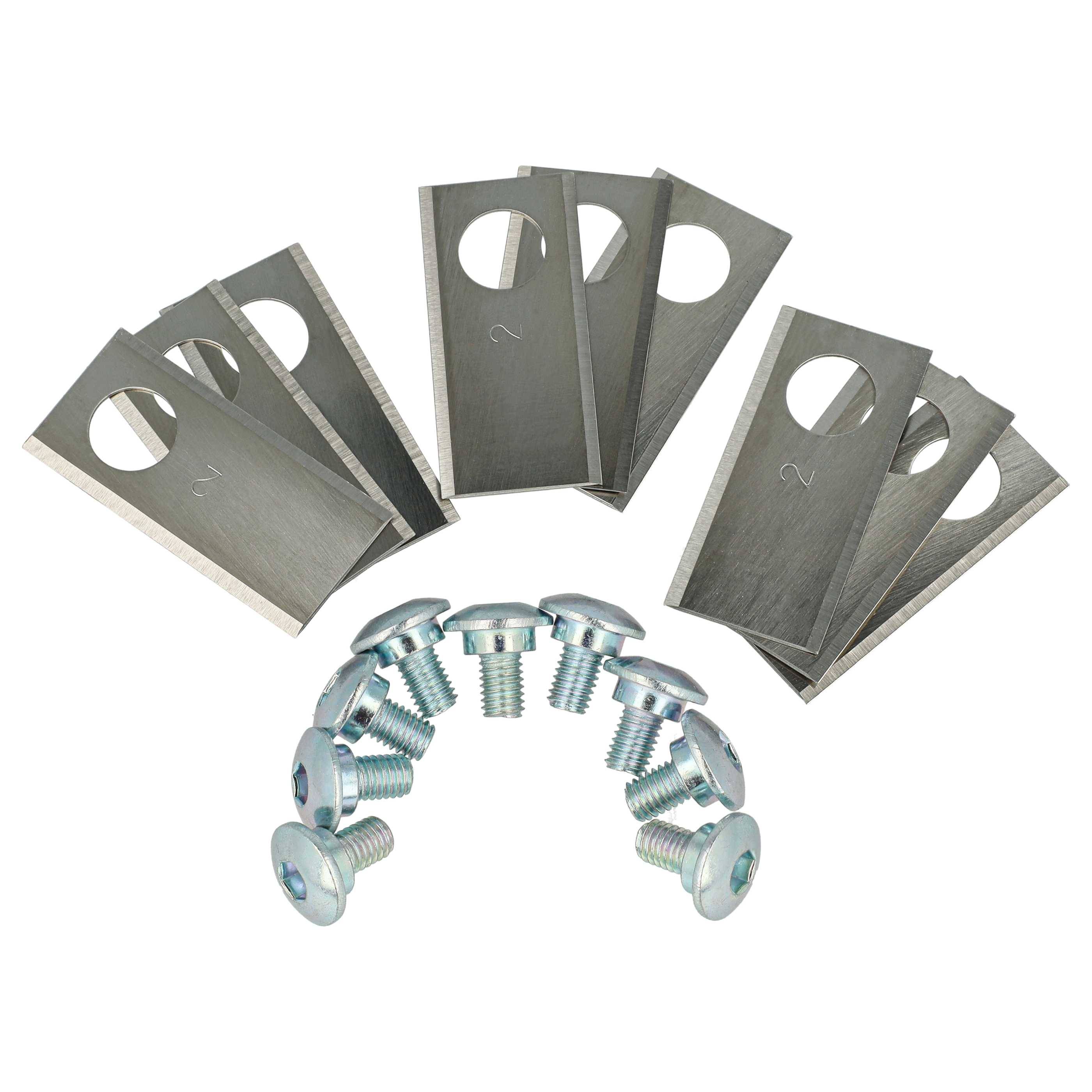 vhbw 9x Ersatz-Messer kompatibel mit Worx Landroid M1000i WG796E Rasenmäher - Ersatzklinge Silber, Edelstahl