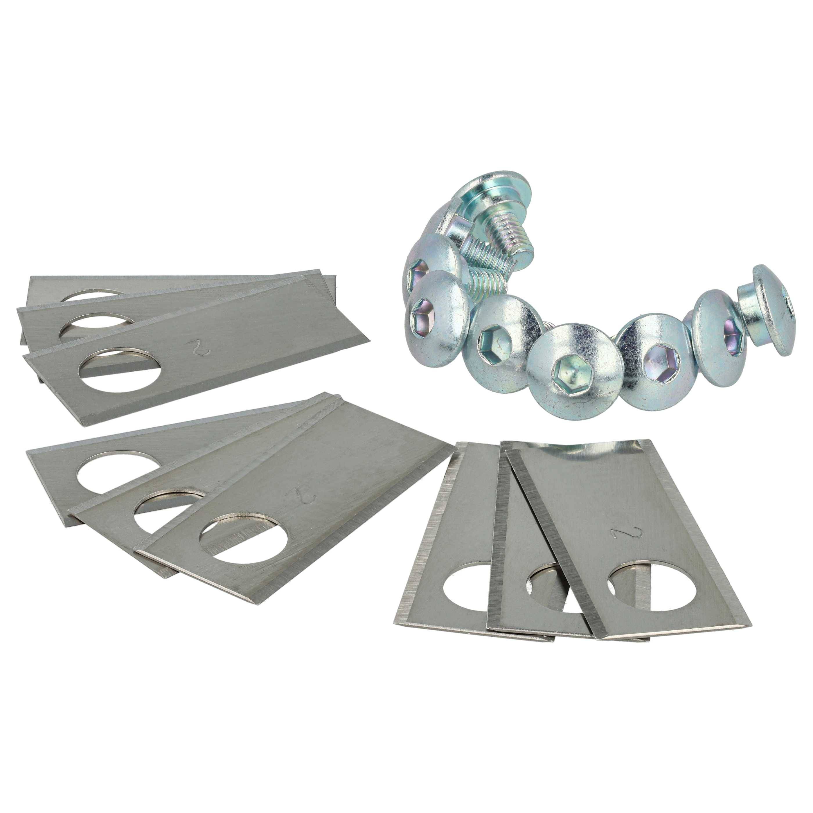vhbw 9x Ersatz-Messer kompatibel mit Worx Landroid M800 WG790E.1, M WG143E Rasenmäher - Ersatzklinge Silber, Edelstahl