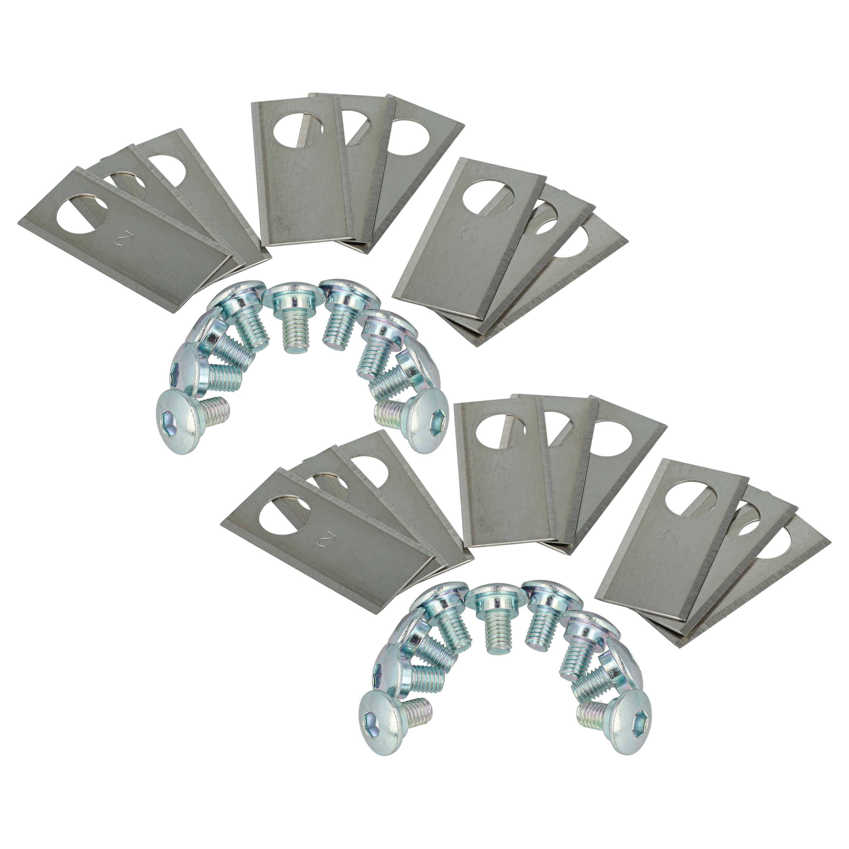 vhbw 18x Ersatz-Messer Ersatz für Worx WA0176 für Rasenmäher - Ersatzklinge Silber, Edelstahl