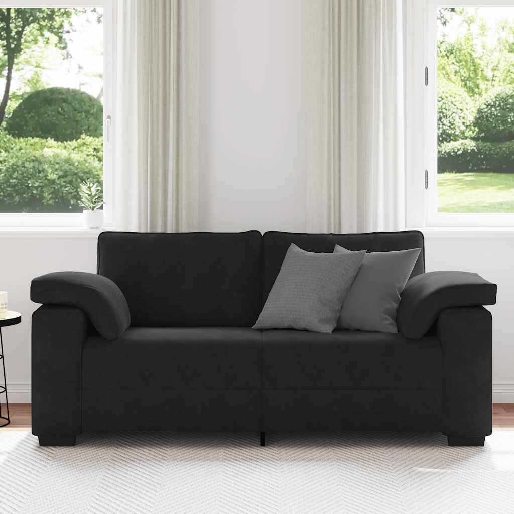 vidaXL Zweisitzer-Sofa Schwarz 140 cm Samt