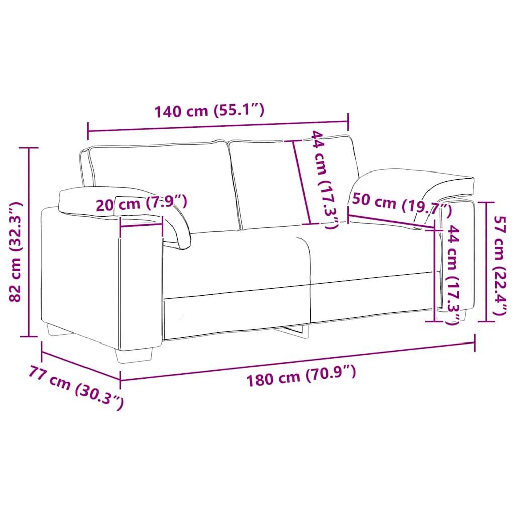 vidaXL Zweisitzer-Sofa Blau 140 cm Samt