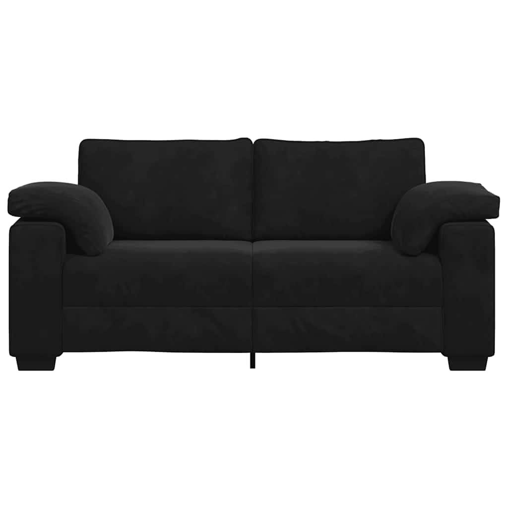 vidaXL Zweisitzer-Sofa Schwarz 140 cm Samt