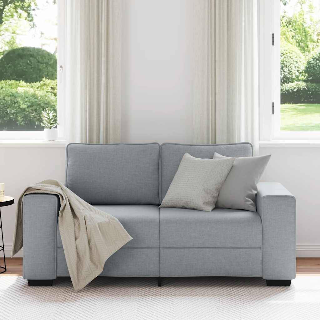 vidaXL 2-Sitzer-Sofa Hellgrau 120 cm Stoff