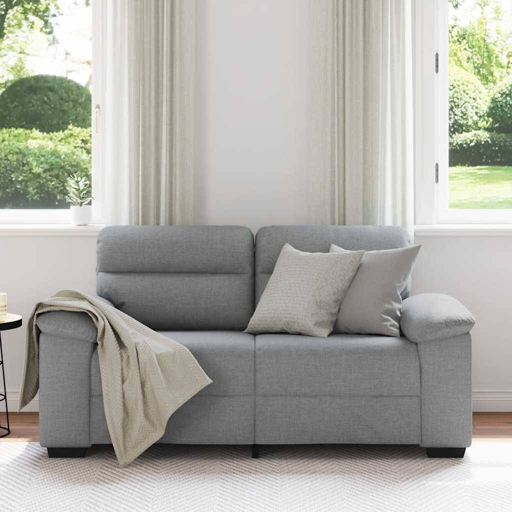 vidaXL 2-Sitzer-Sofa Hellgrau 120 cm Stoff