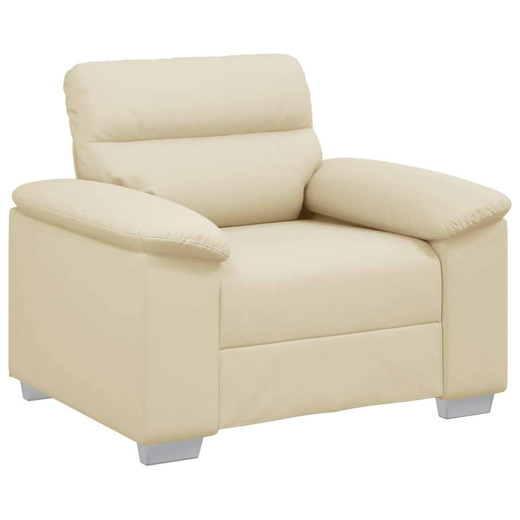 vidaXL Sessel Creme 60 cm Kunstleder