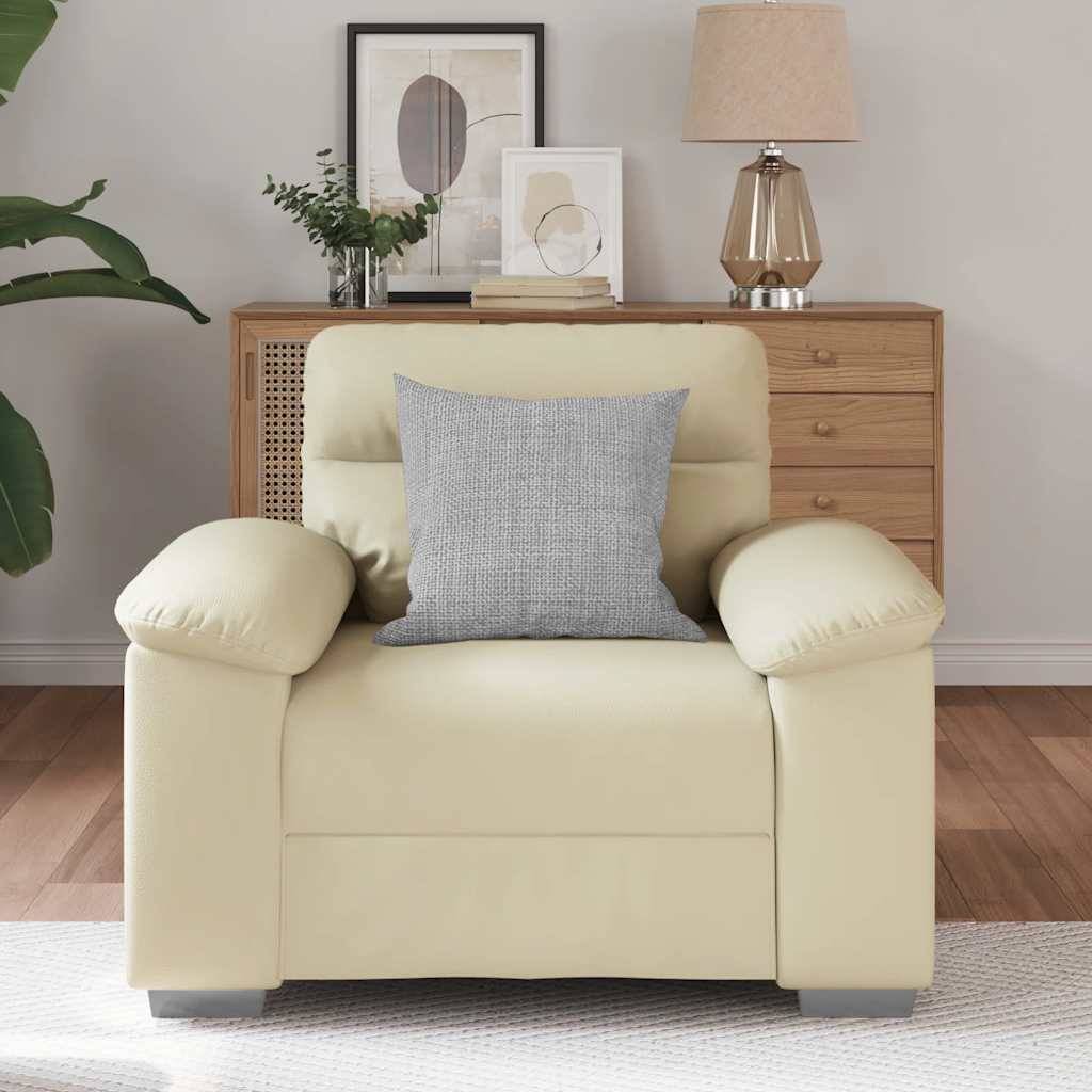 vidaXL Sessel Creme 60 cm Kunstleder