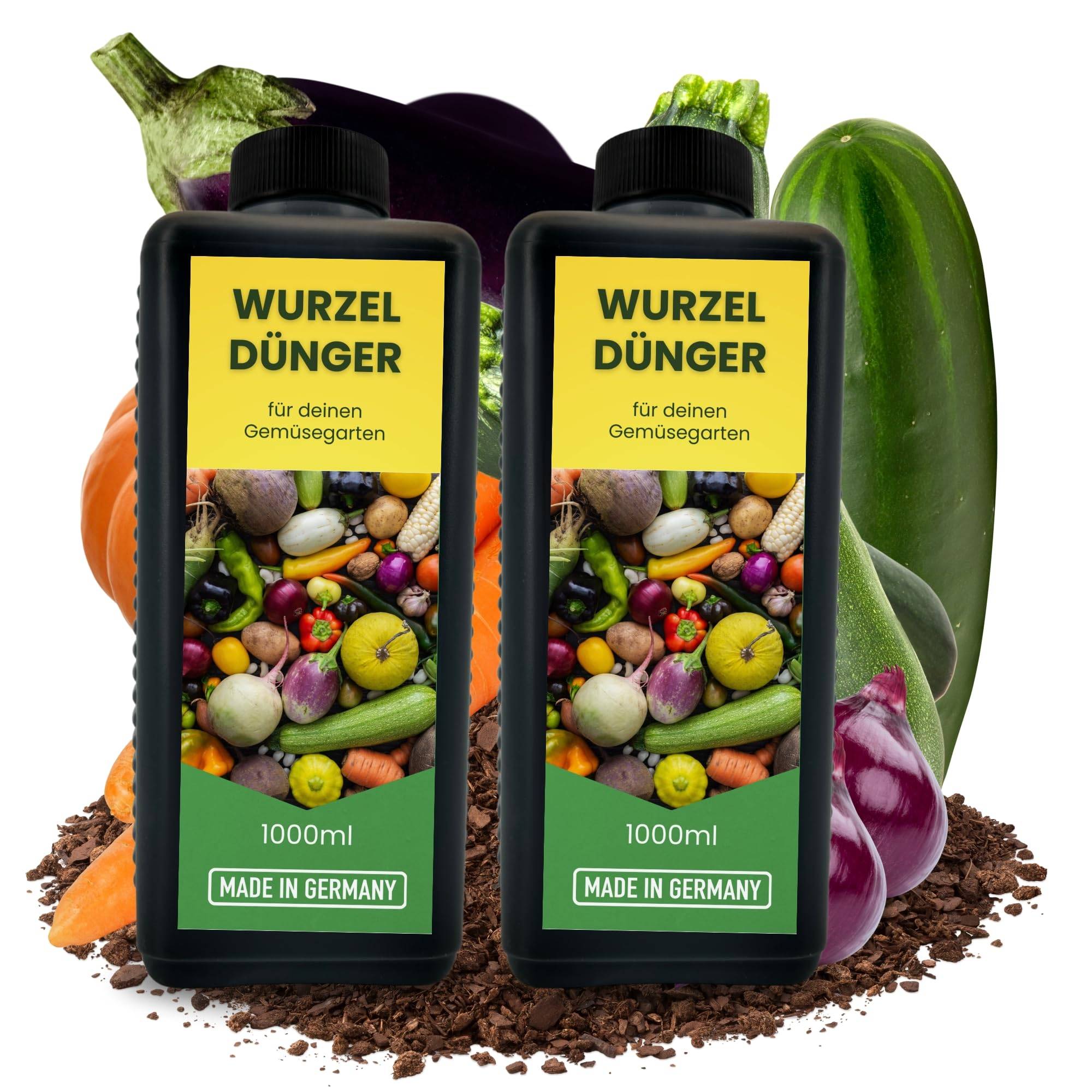 2L Gemüsedünger Wurzeldünger Konzentrat Wurzelgemüse MADE IN GERMANY Wurzel Gemüse Dünger flüssig 2000ml Flüssigdünger 2 Liter Wachstum Wurze